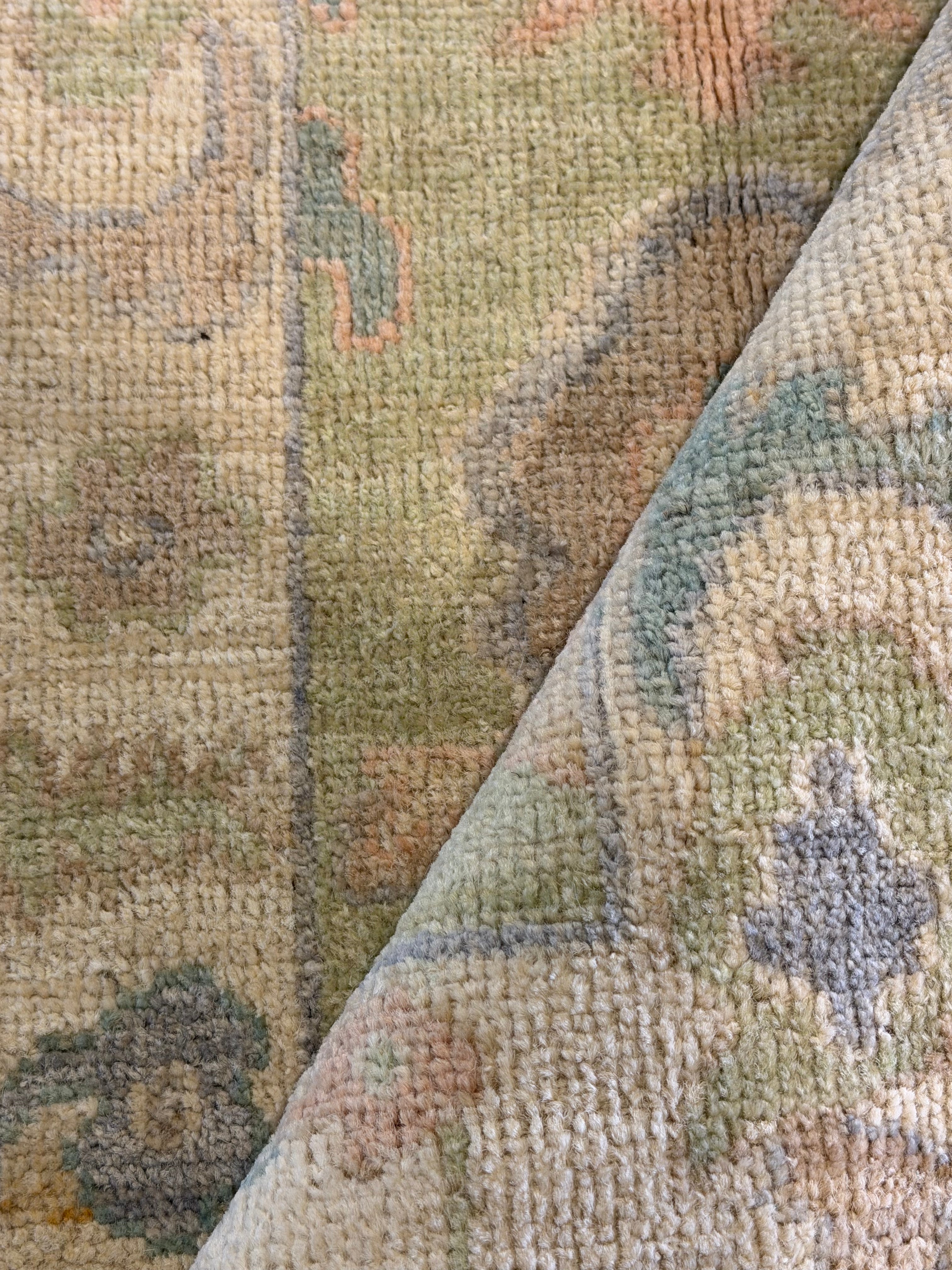 Emma Betsinger 2.1x2.10 Green Afghani Whitewashed Oushak