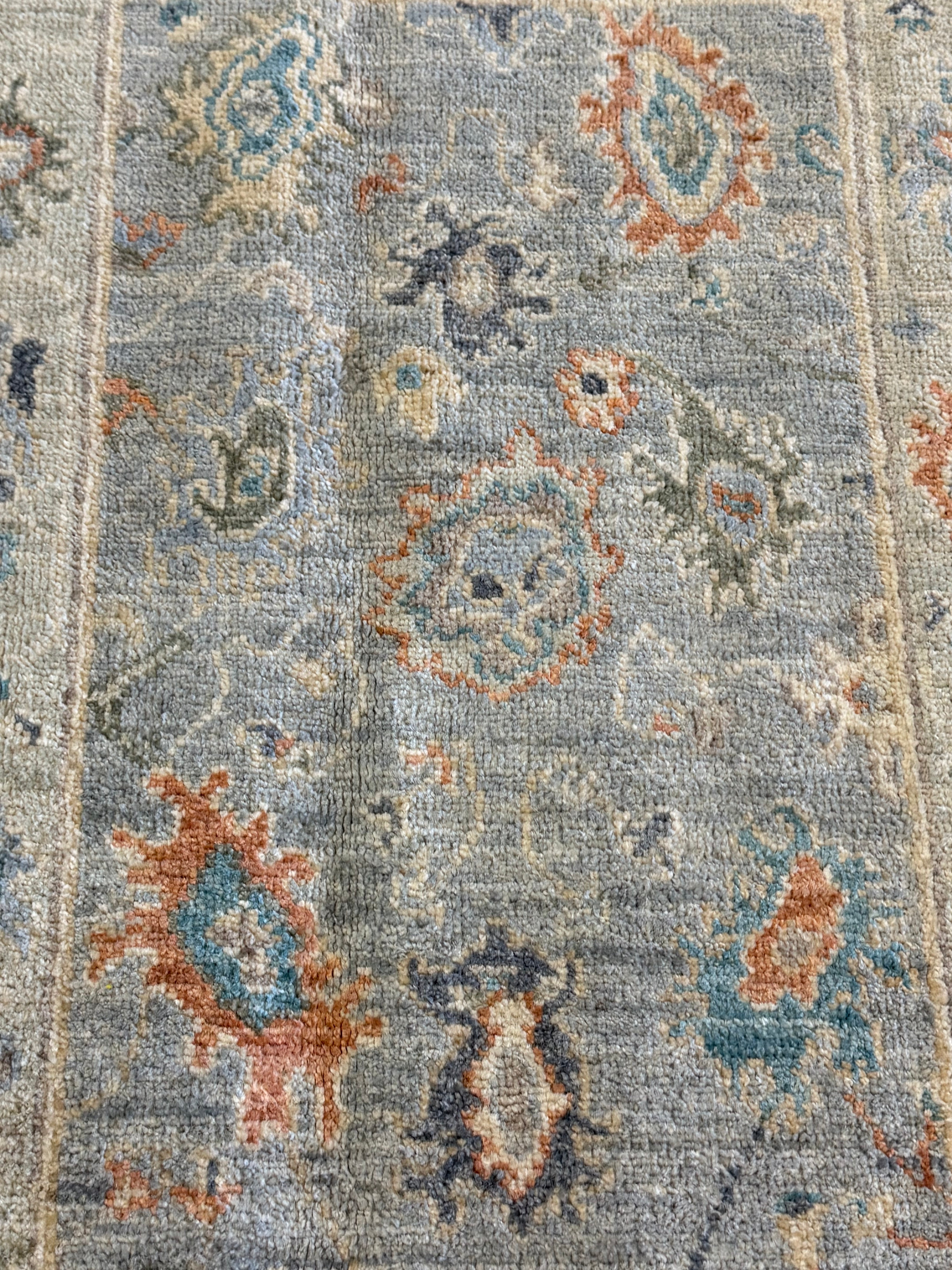 Jessica Barrett 1.11x2.11 Blue Afghani Whitewashed Oushak
