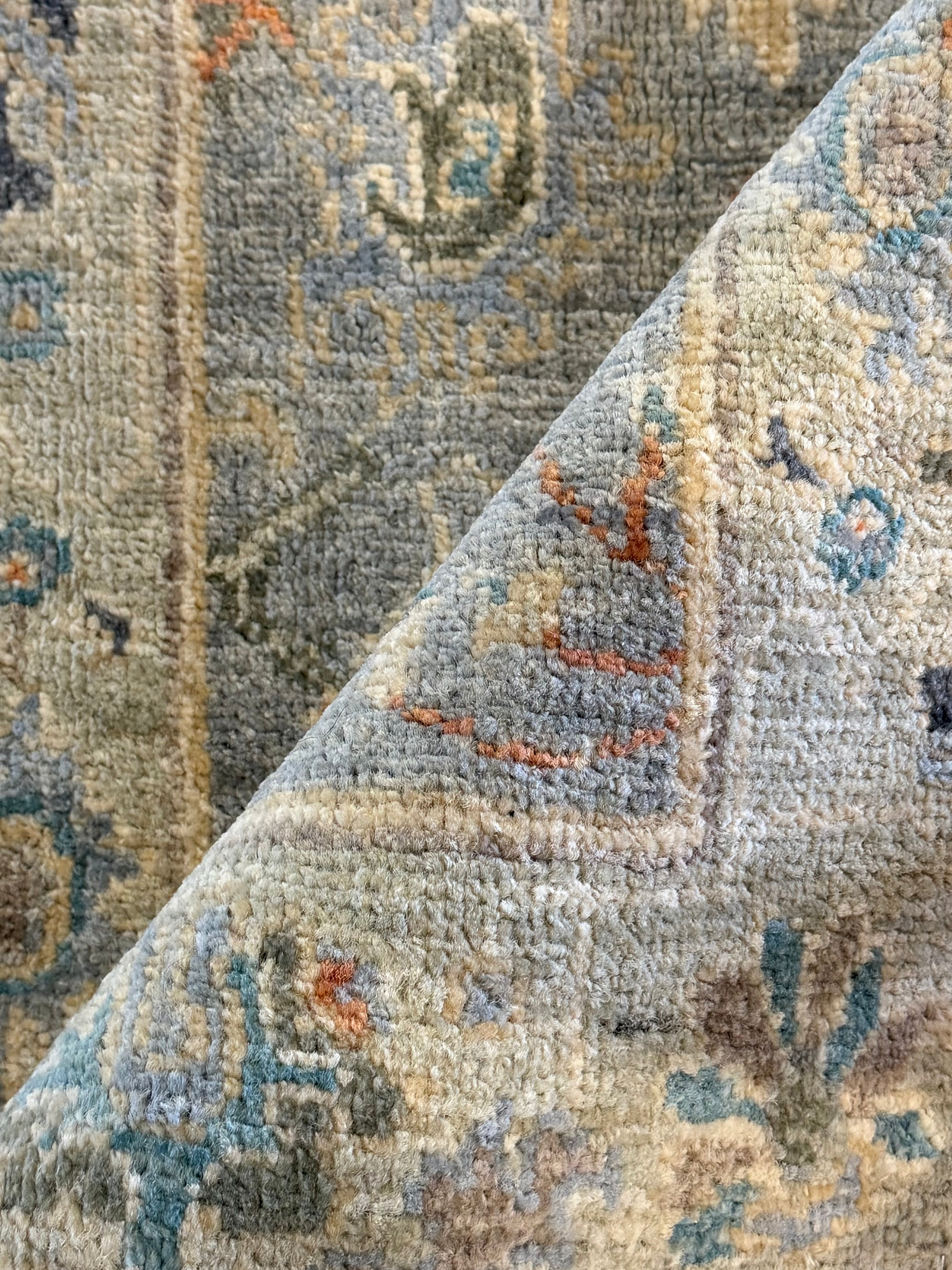 Jessica Barrett 1.11x2.11 Blue Afghani Whitewashed Oushak