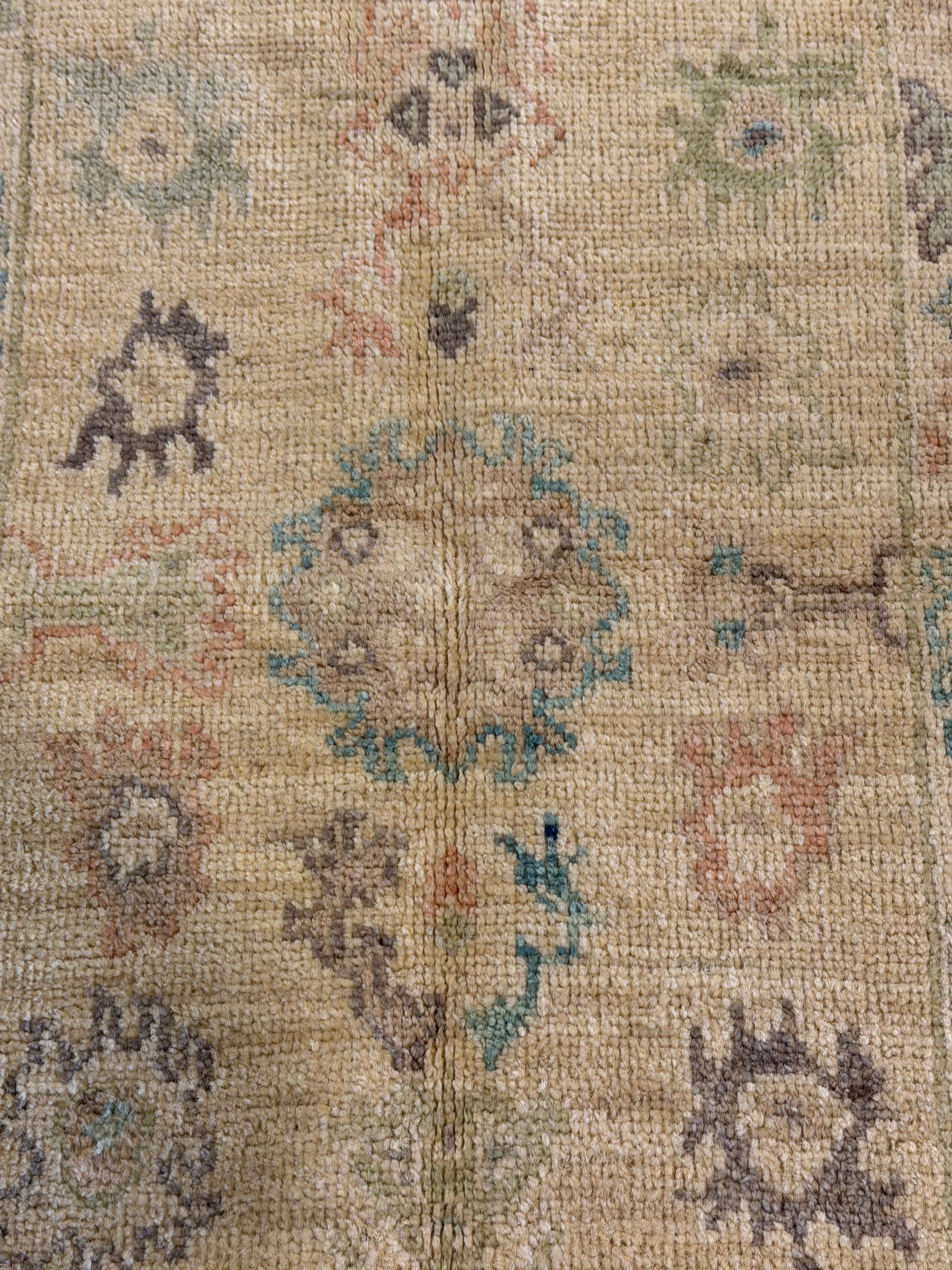 Brittany S. 1.11x2.9 Beige Afghani Whitewashed Oushak