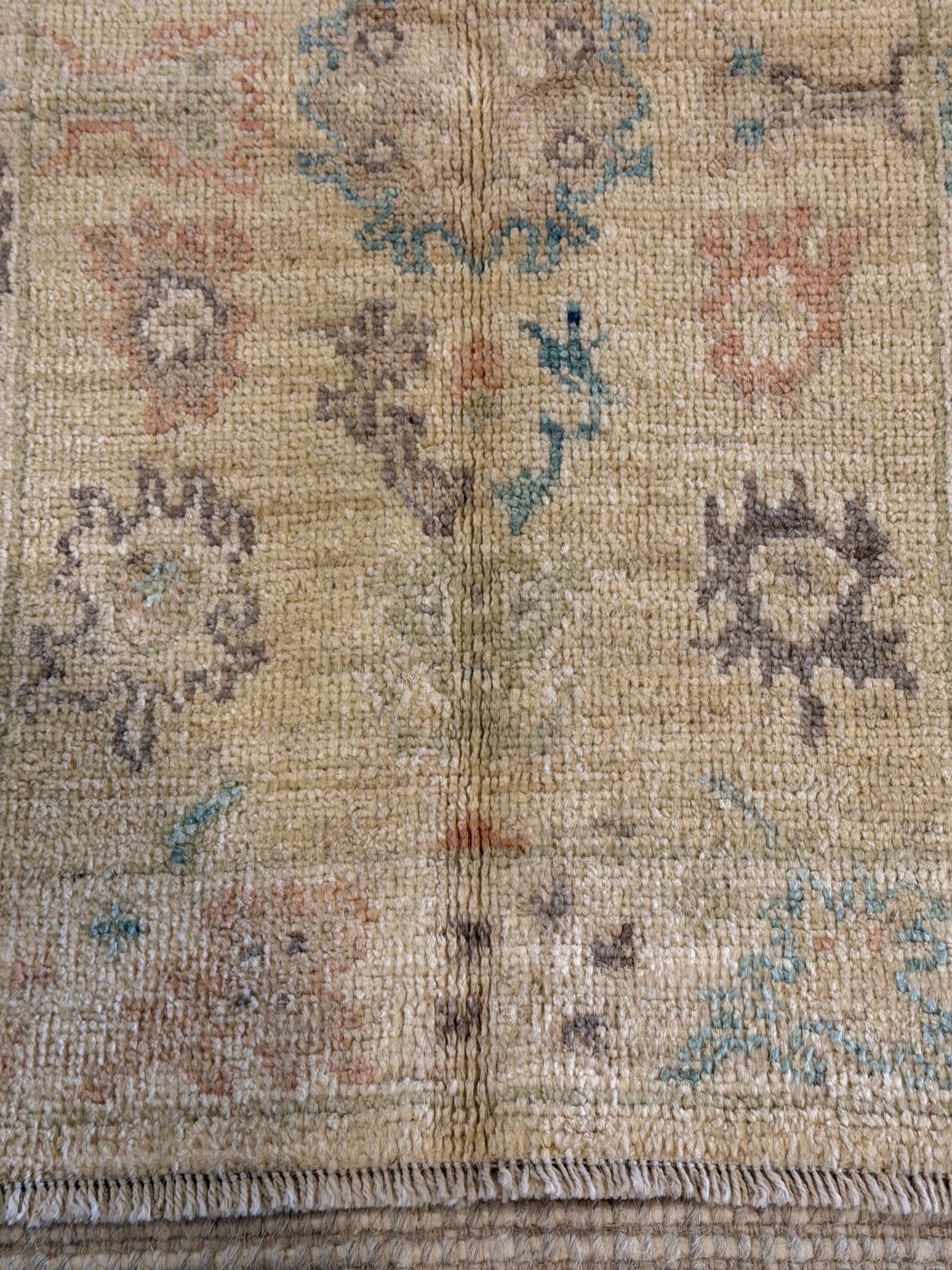 Brittany S. 1.11x2.9 Beige Afghani Whitewashed Oushak