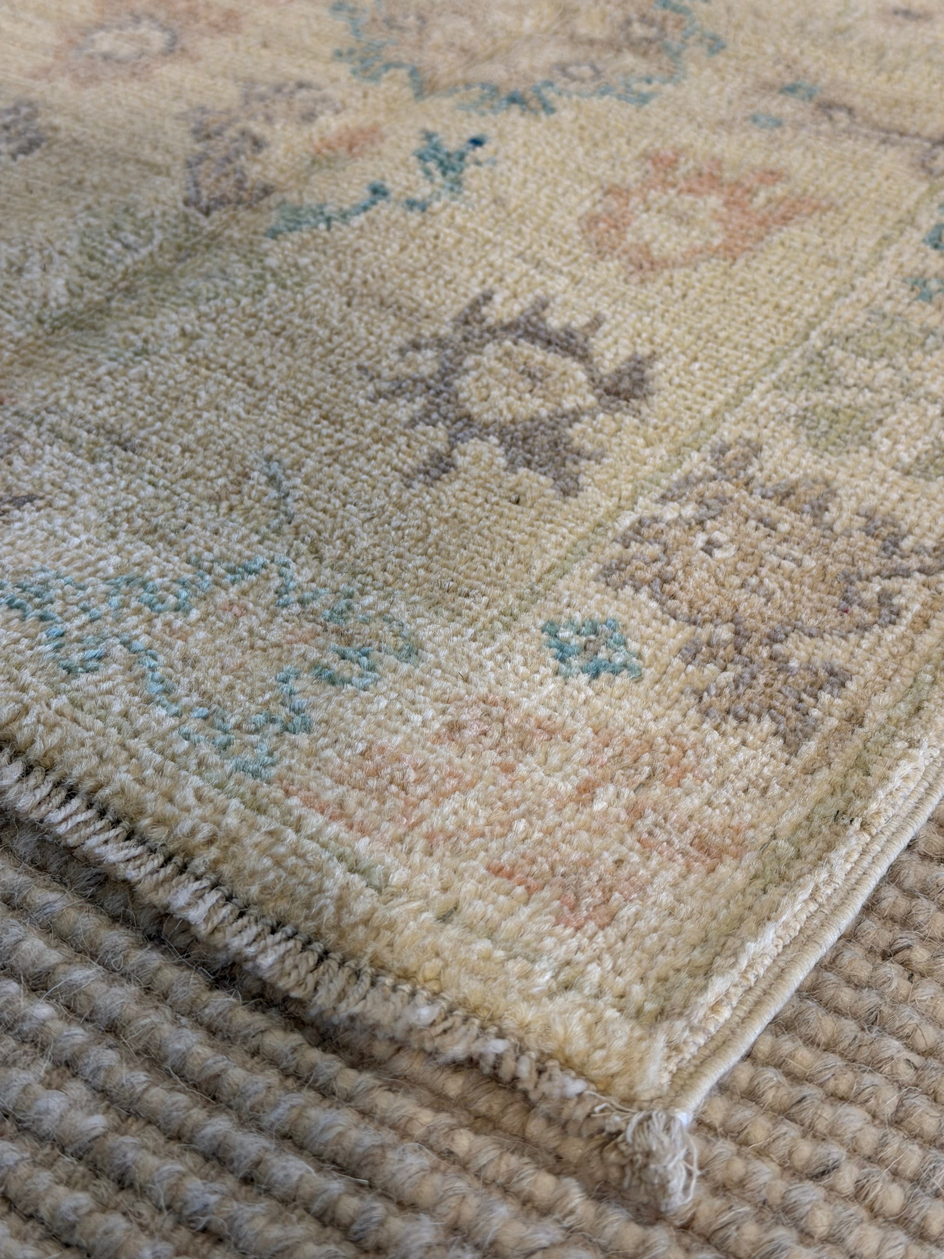 Brittany S. 1.11x2.9 Beige Afghani Whitewashed Oushak