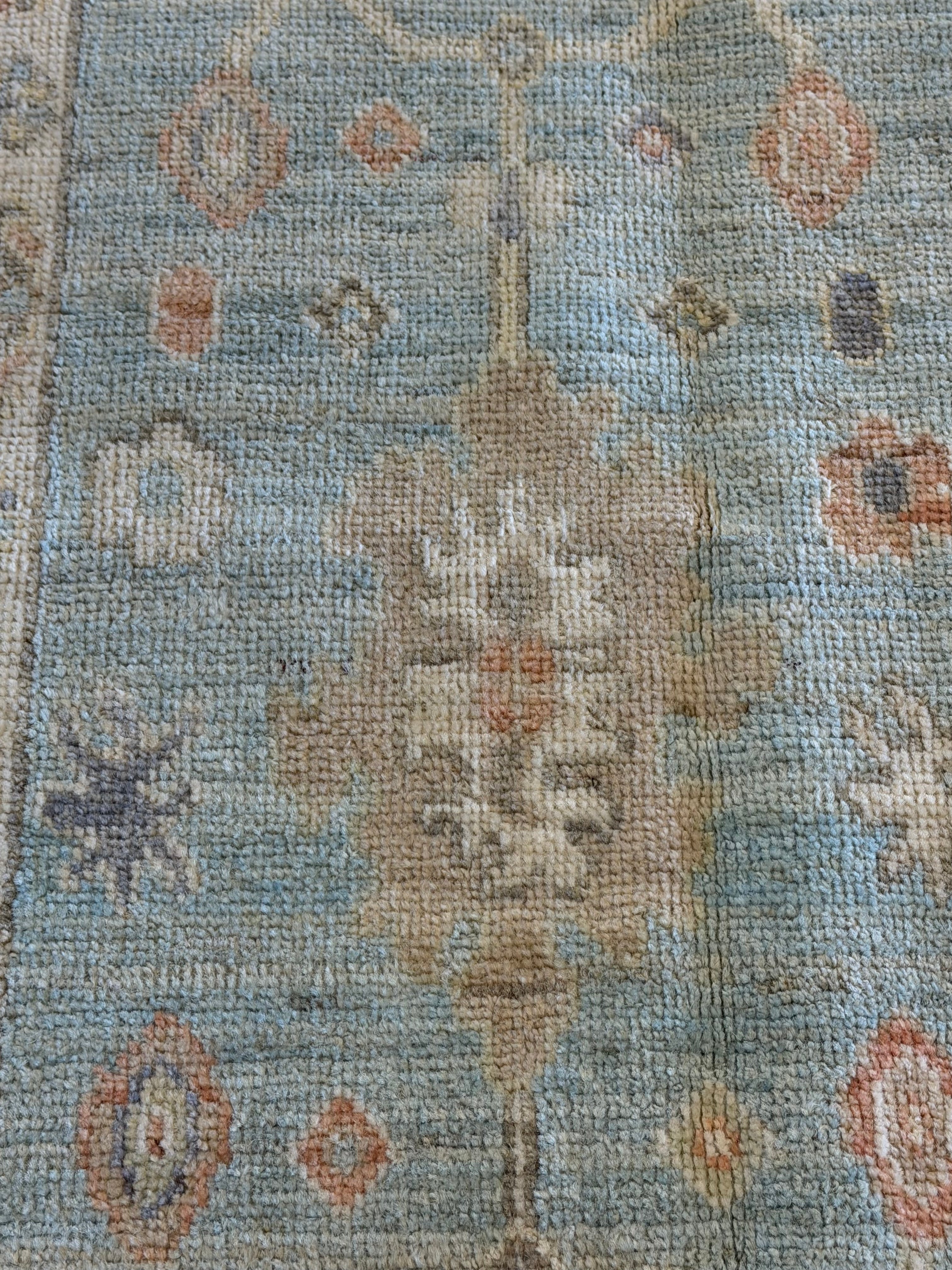 Bri McNees 1.11x3.1 Blue Afghani Whitewashed Oushak