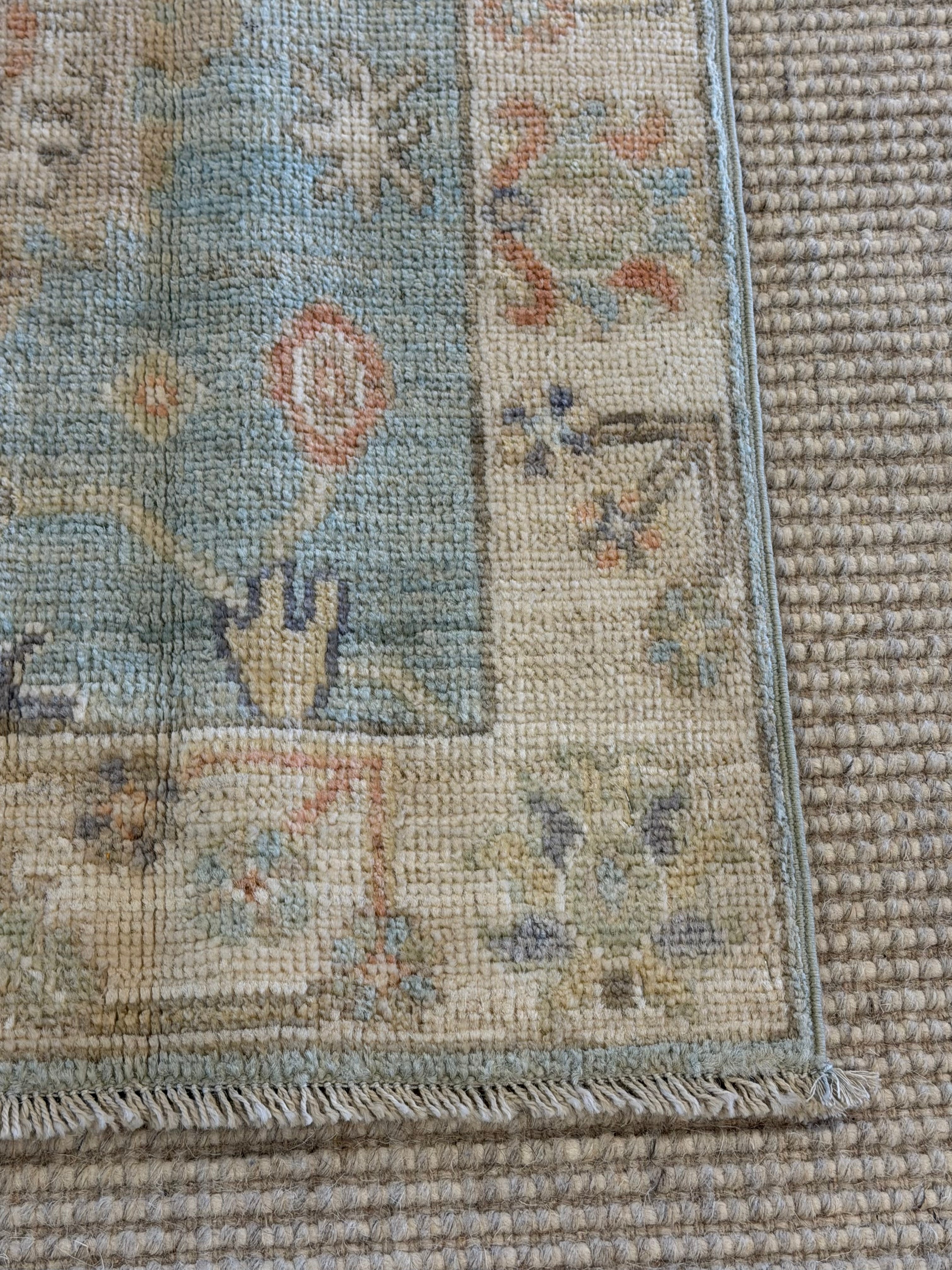Bri McNees 1.11x3.1 Blue Afghani Whitewashed Oushak