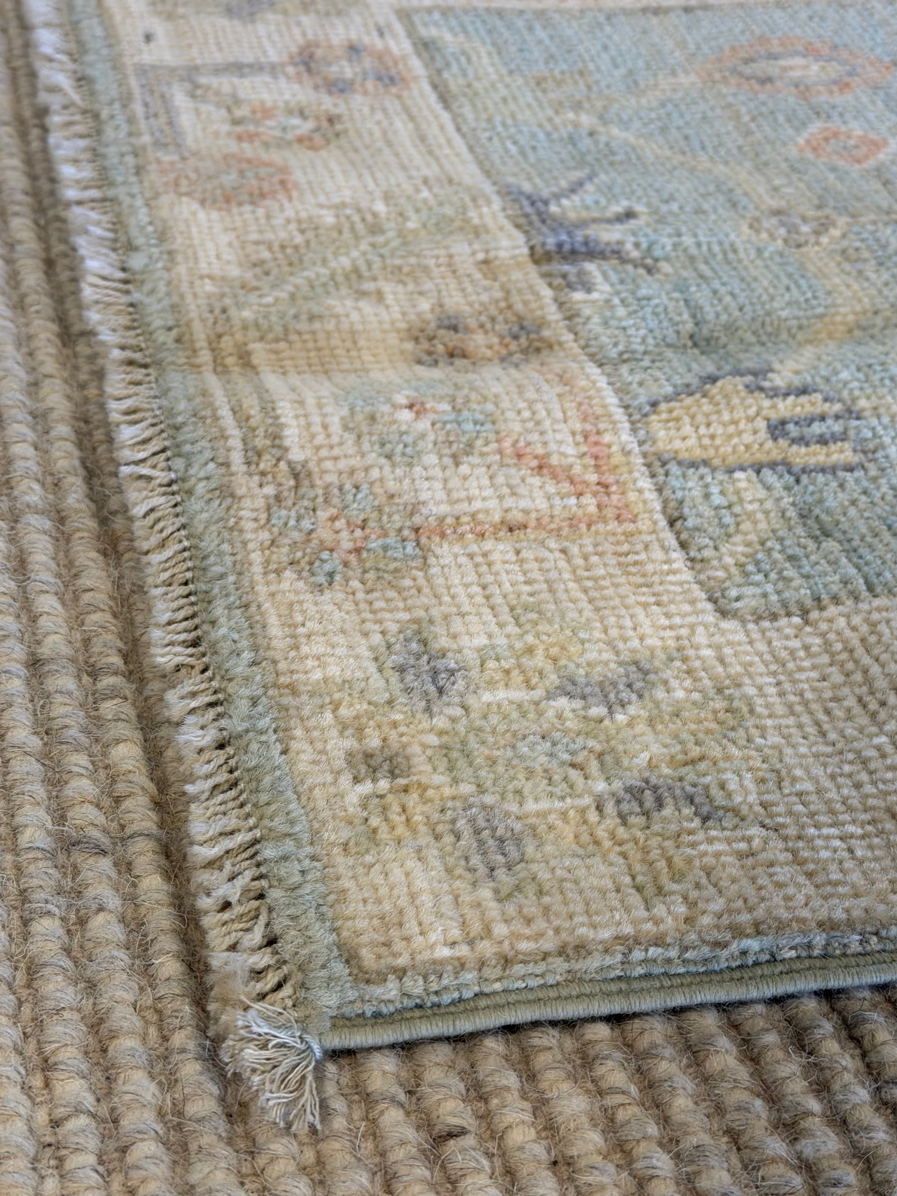 Bri McNees 1.11x3.1 Blue Afghani Whitewashed Oushak