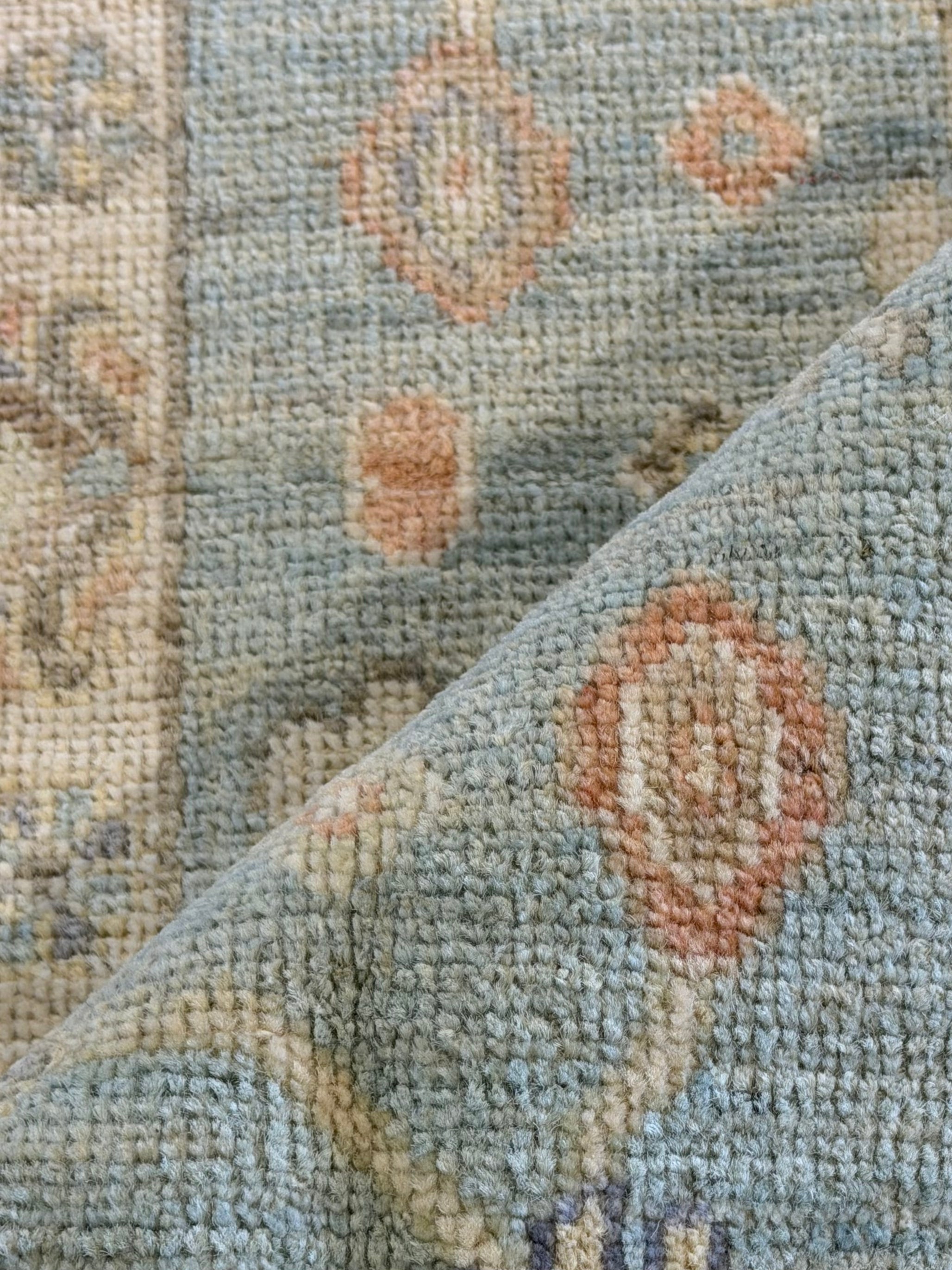 Bri McNees 1.11x3.1 Blue Afghani Whitewashed Oushak