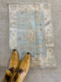 Bri McNees 1.11x3.1 Blue Afghani Whitewashed Oushak