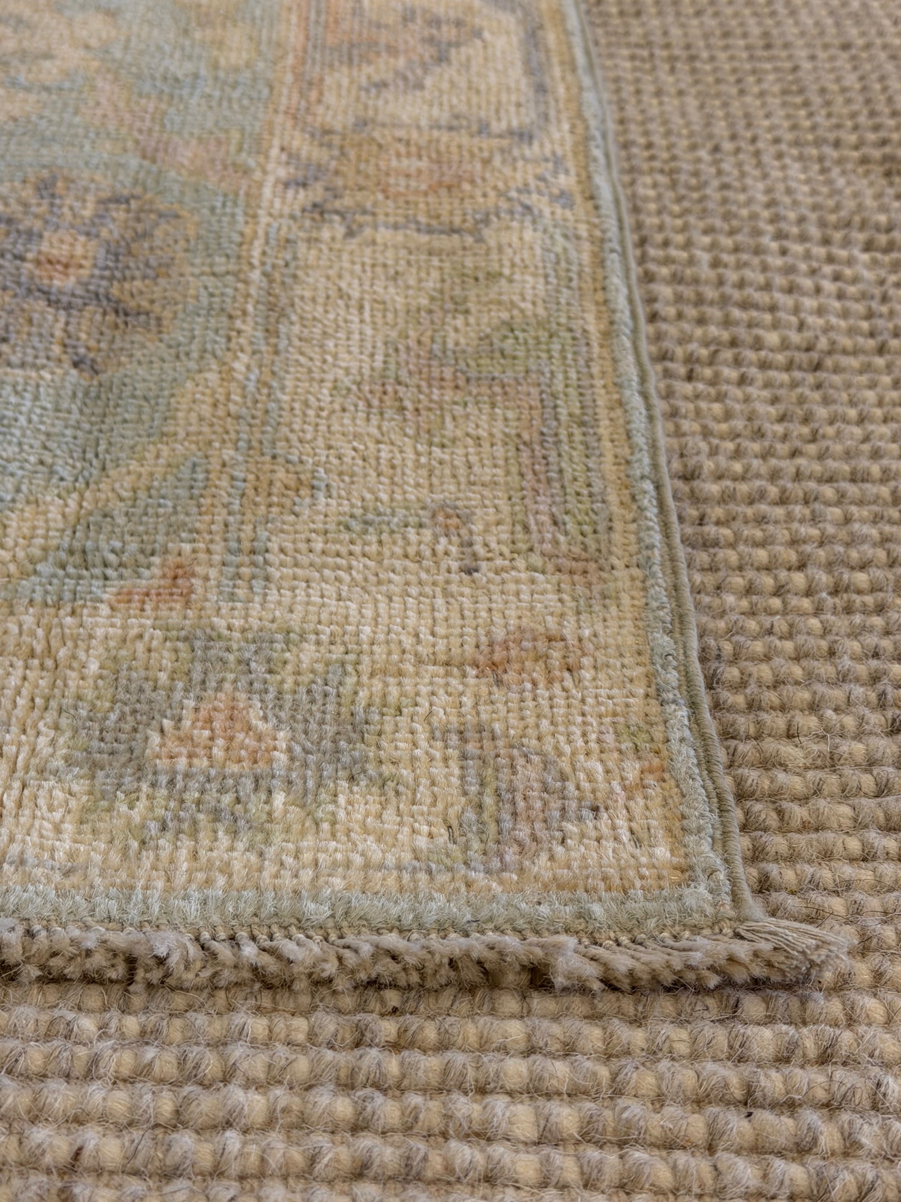 Elissa Finley 1.11x2.11 Blue Afghani Whitewashed Oushak
