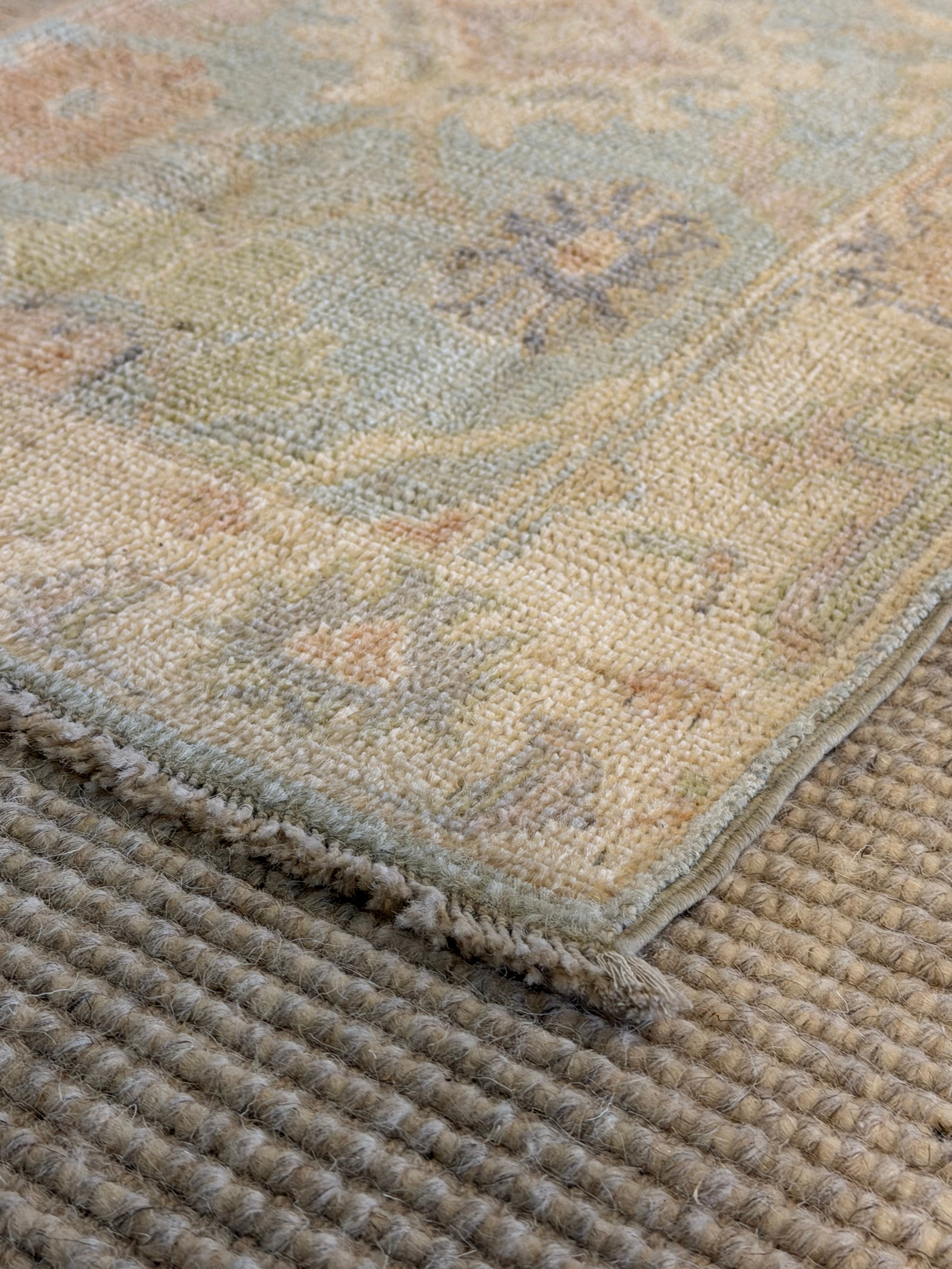 Elissa Finley 1.11x2.11 Blue Afghani Whitewashed Oushak