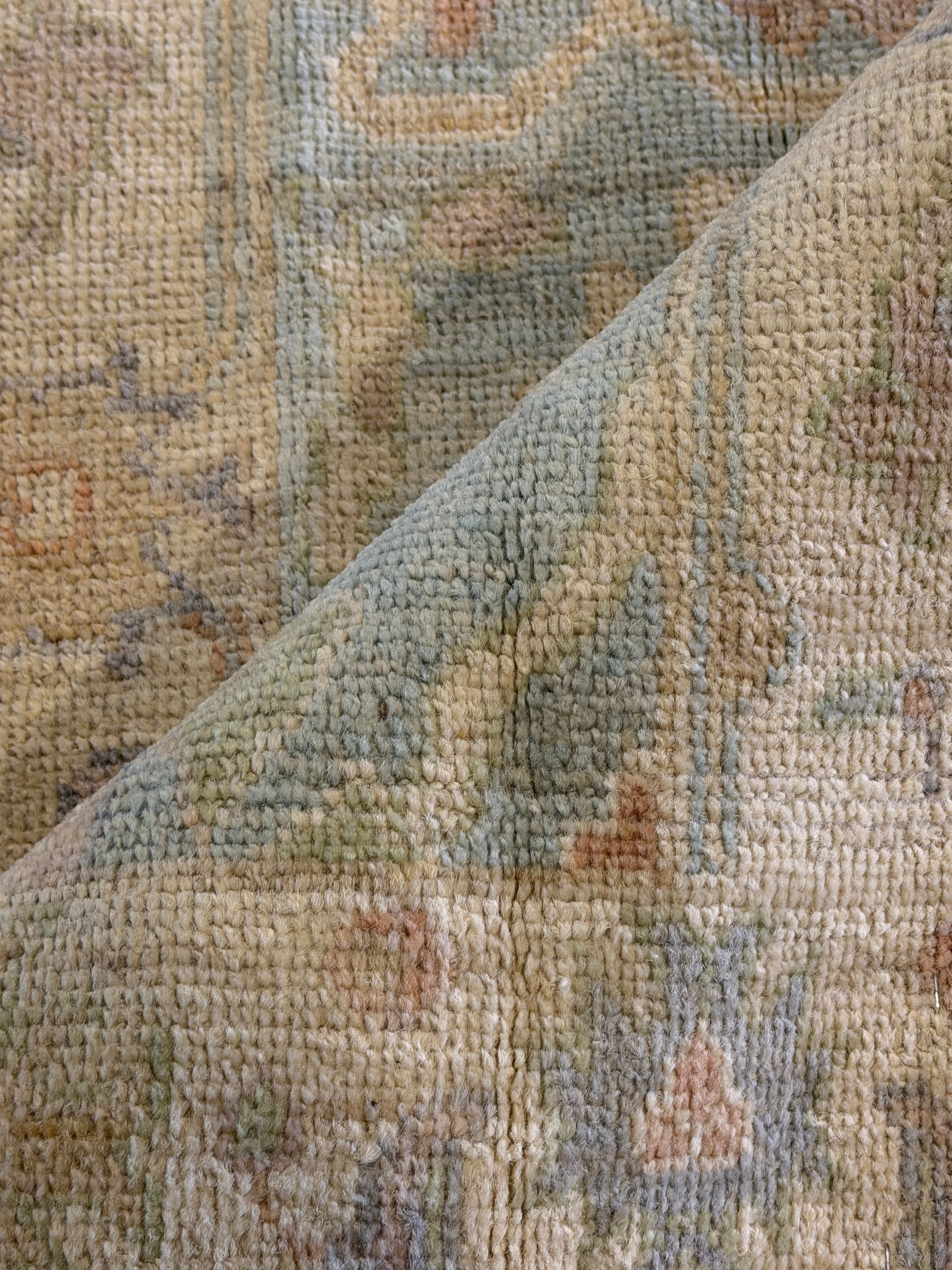 Elissa Finley 1.11x2.11 Blue Afghani Whitewashed Oushak