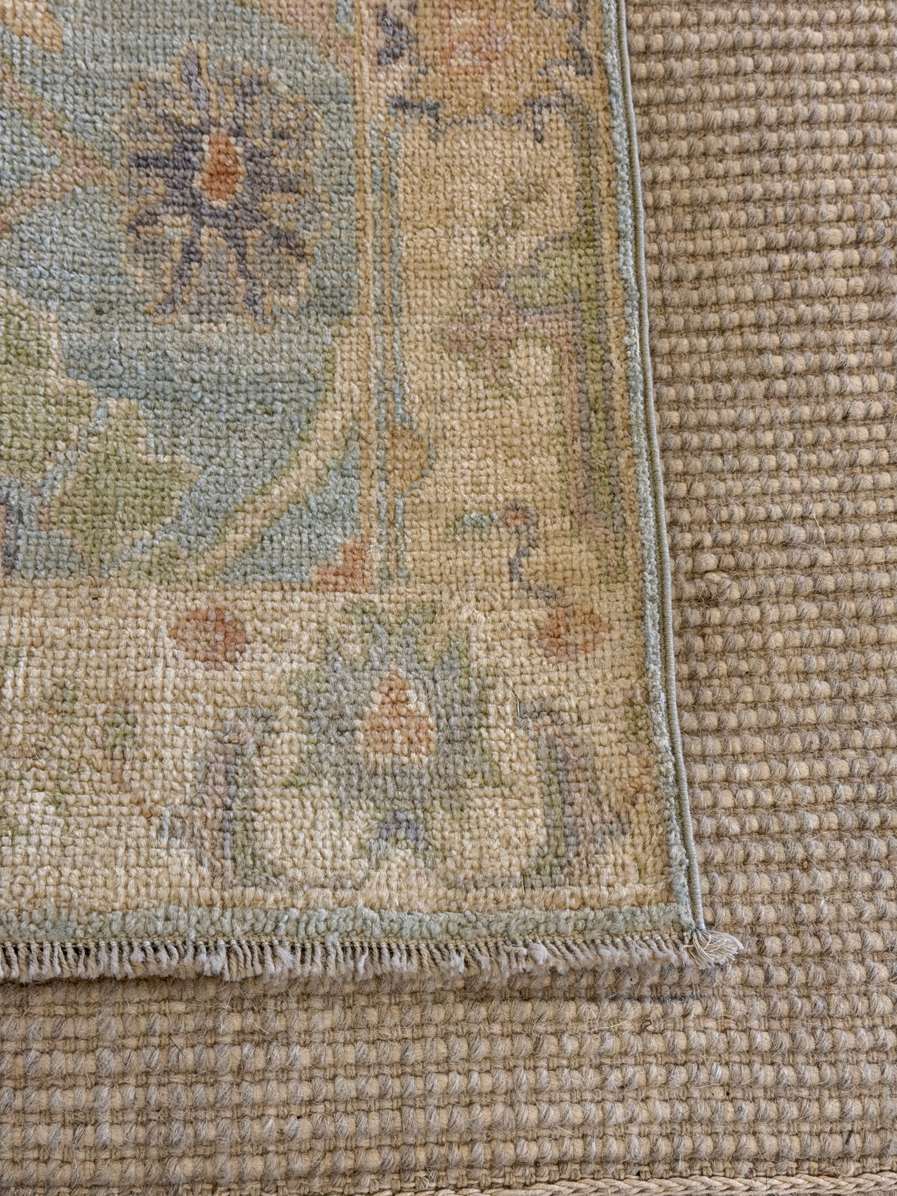 Brittany Wicker 1.11x2.11 Blue Afghani Whitewashed Oushak