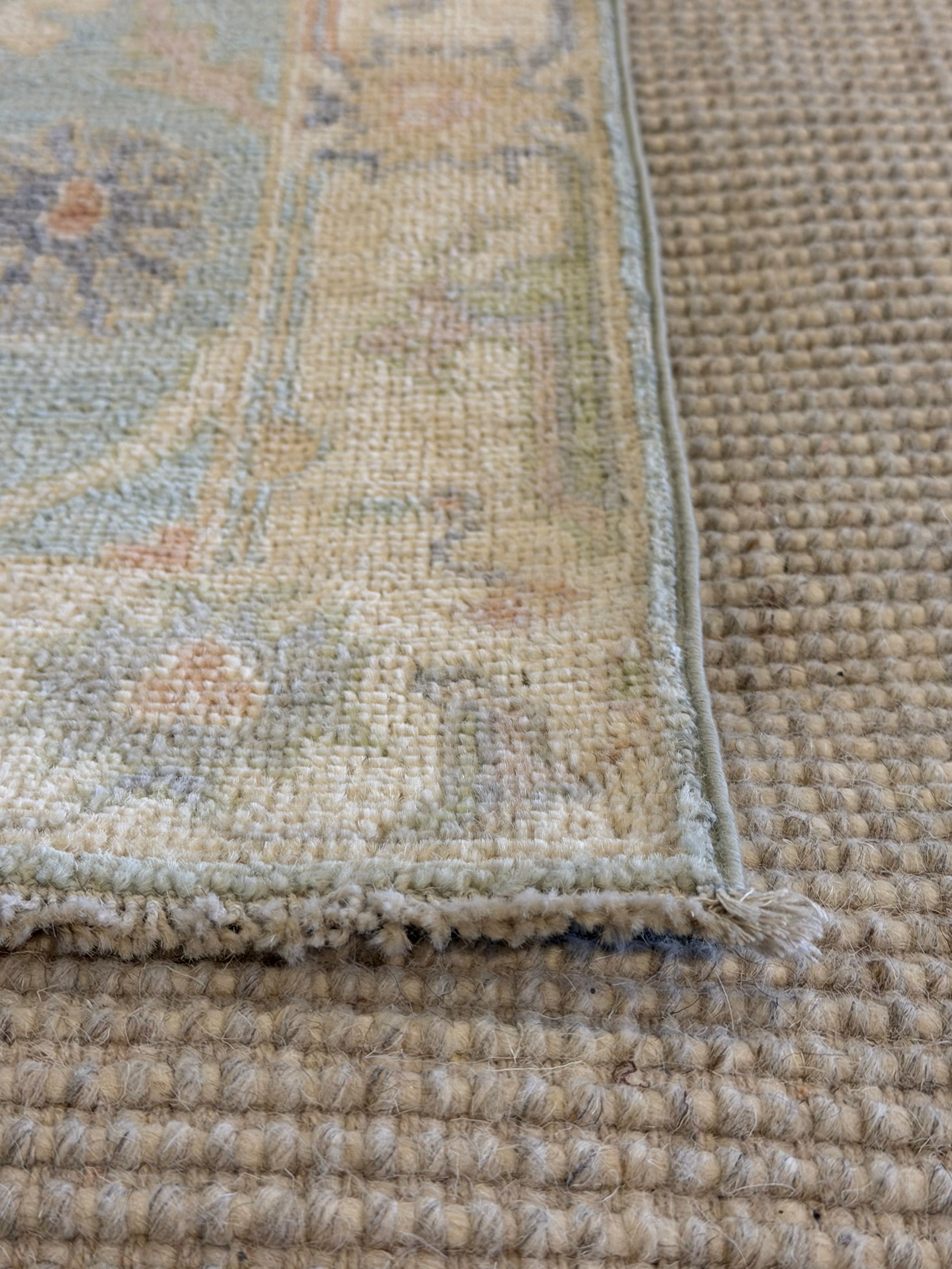 Brittany Wicker 1.11x2.11 Blue Afghani Whitewashed Oushak