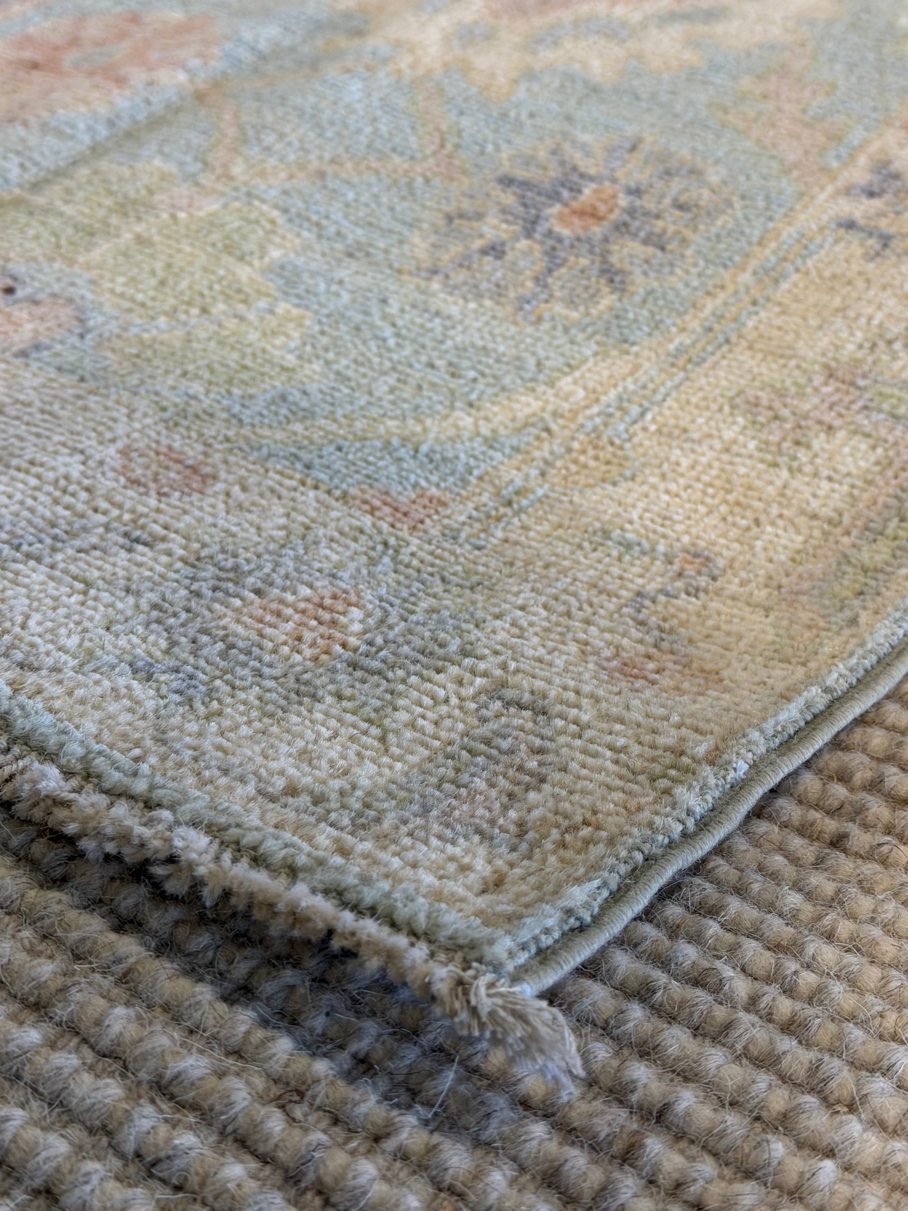 Brittany Wicker 1.11x2.11 Blue Afghani Whitewashed Oushak