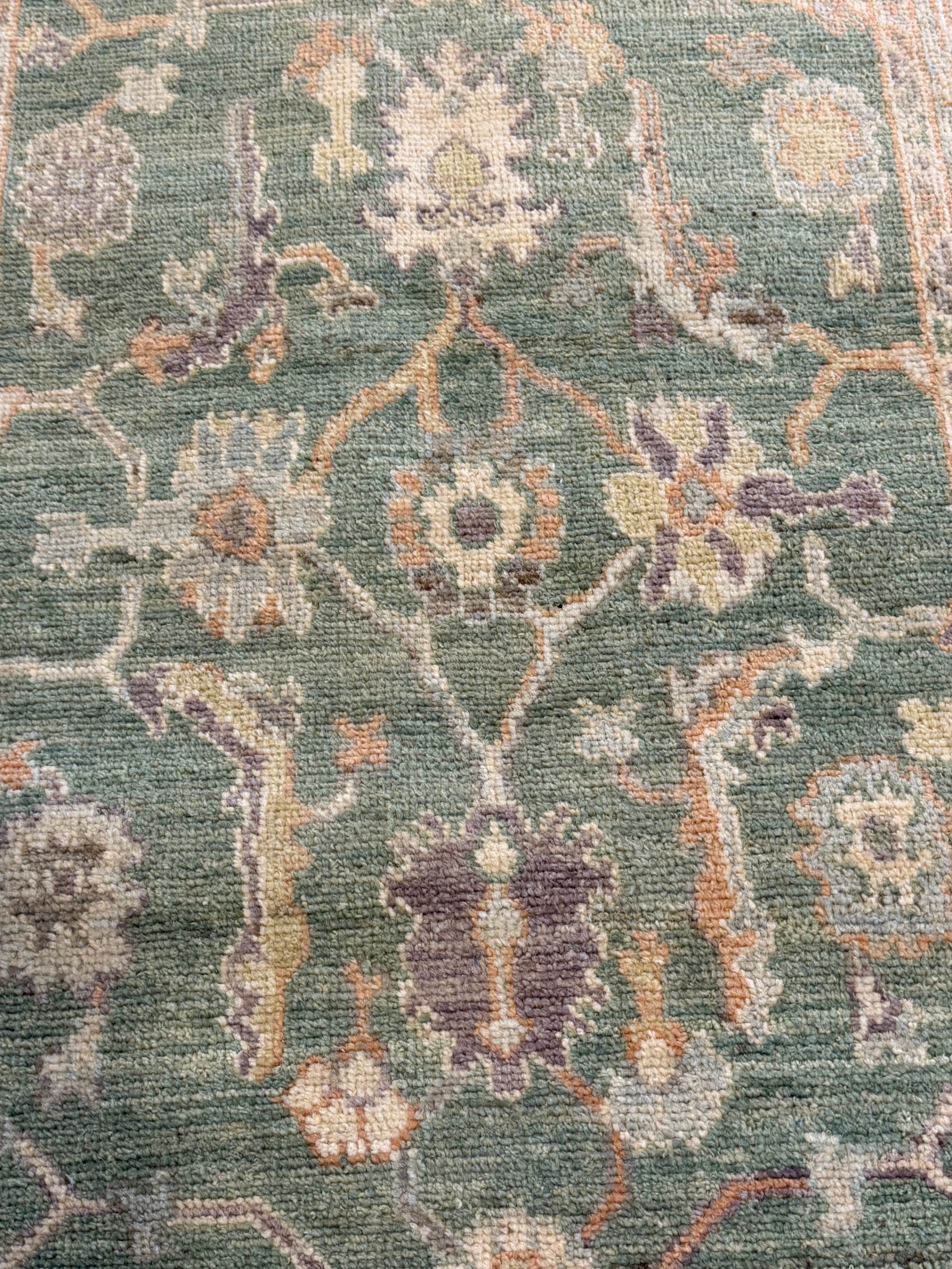 Megan Walerius 2.9x5 Green Afghani Whitewashed Oushak