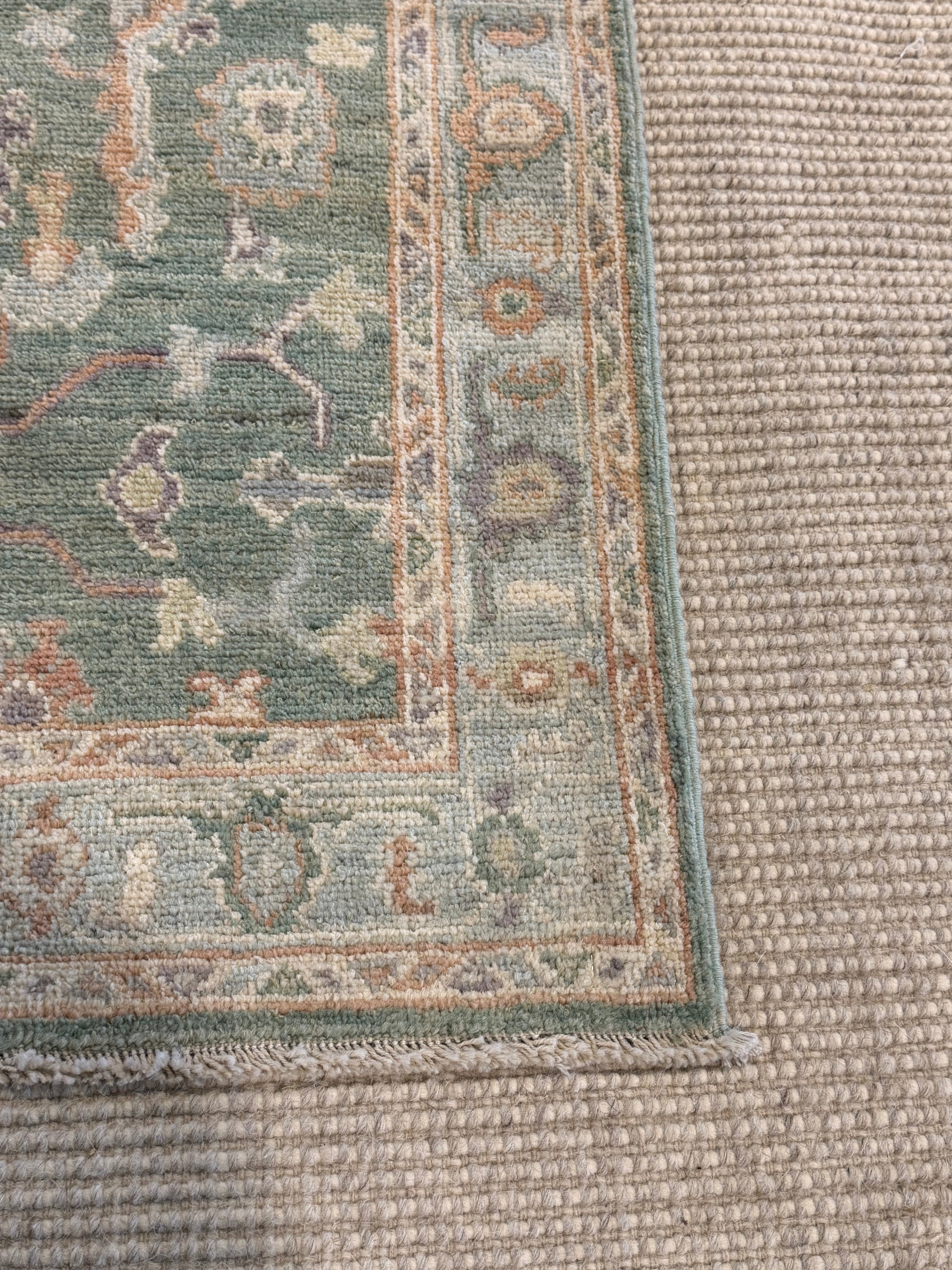 Megan Walerius 2.9x5 Green Afghani Whitewashed Oushak
