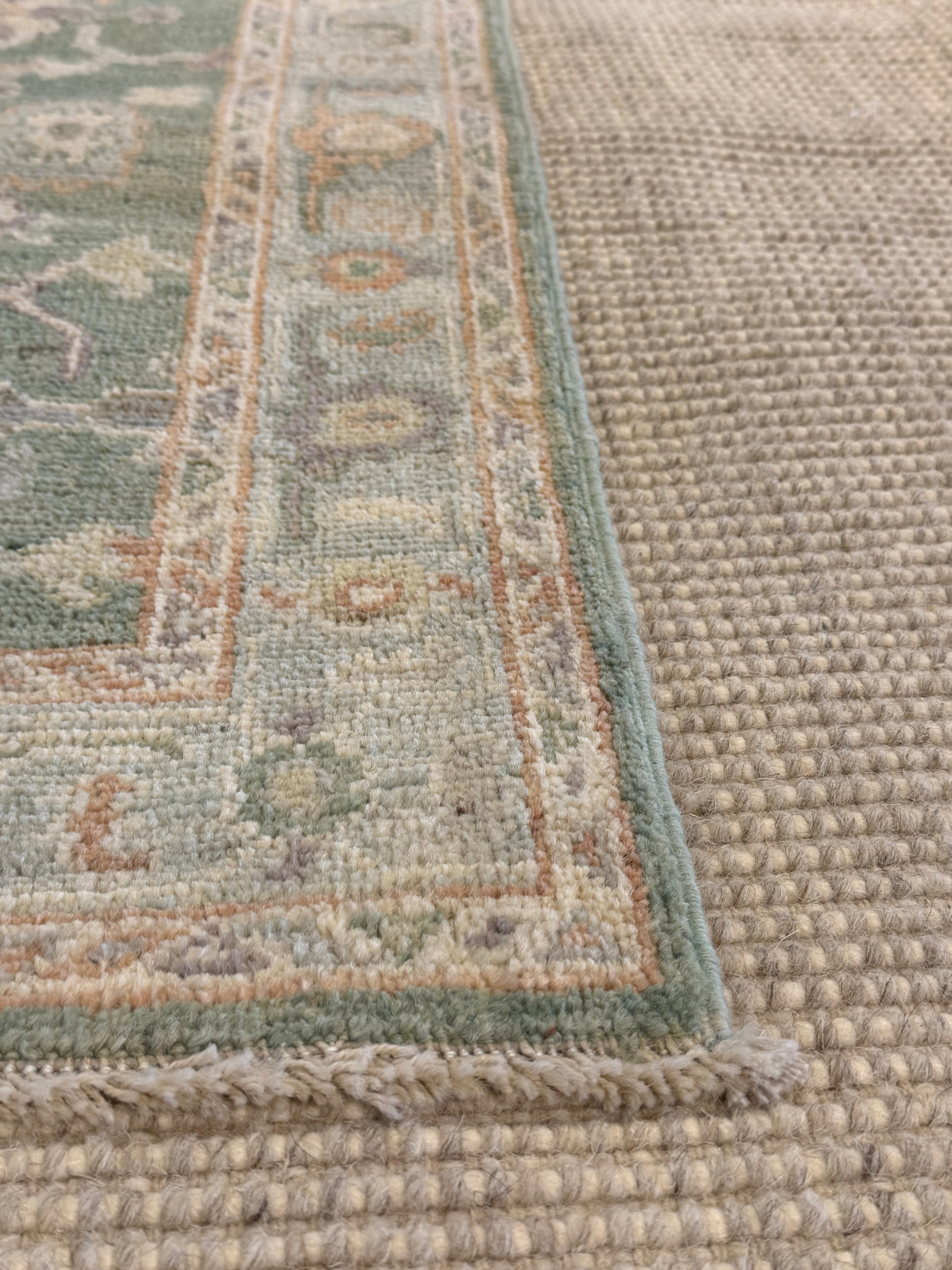 Megan Walerius 2.9x5 Green Afghani Whitewashed Oushak