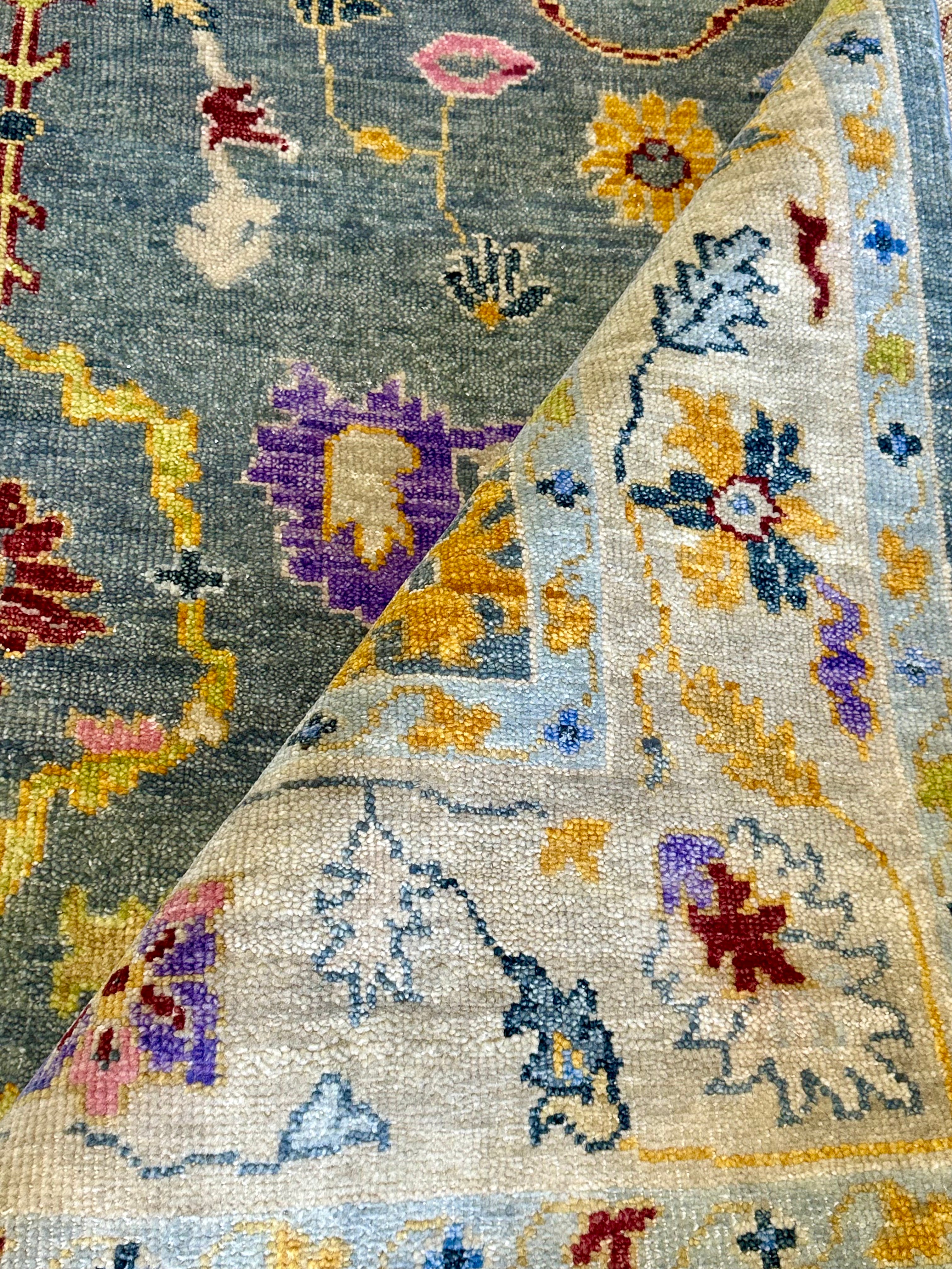 Jen Armstrong 7.9x9.9 Grey Hand-Knotted Oushak