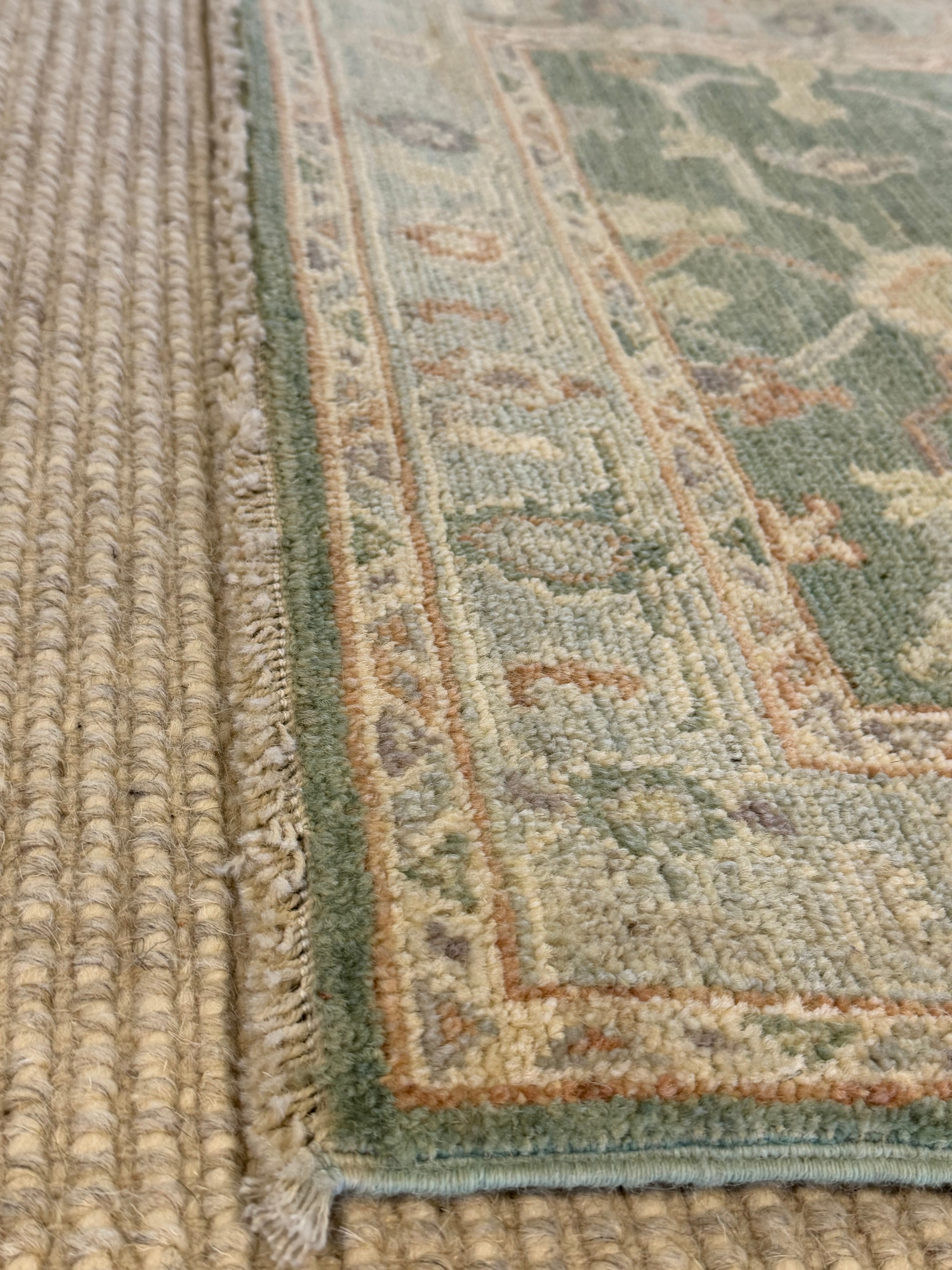 Megan Walerius 2.9x5 Green Afghani Whitewashed Oushak