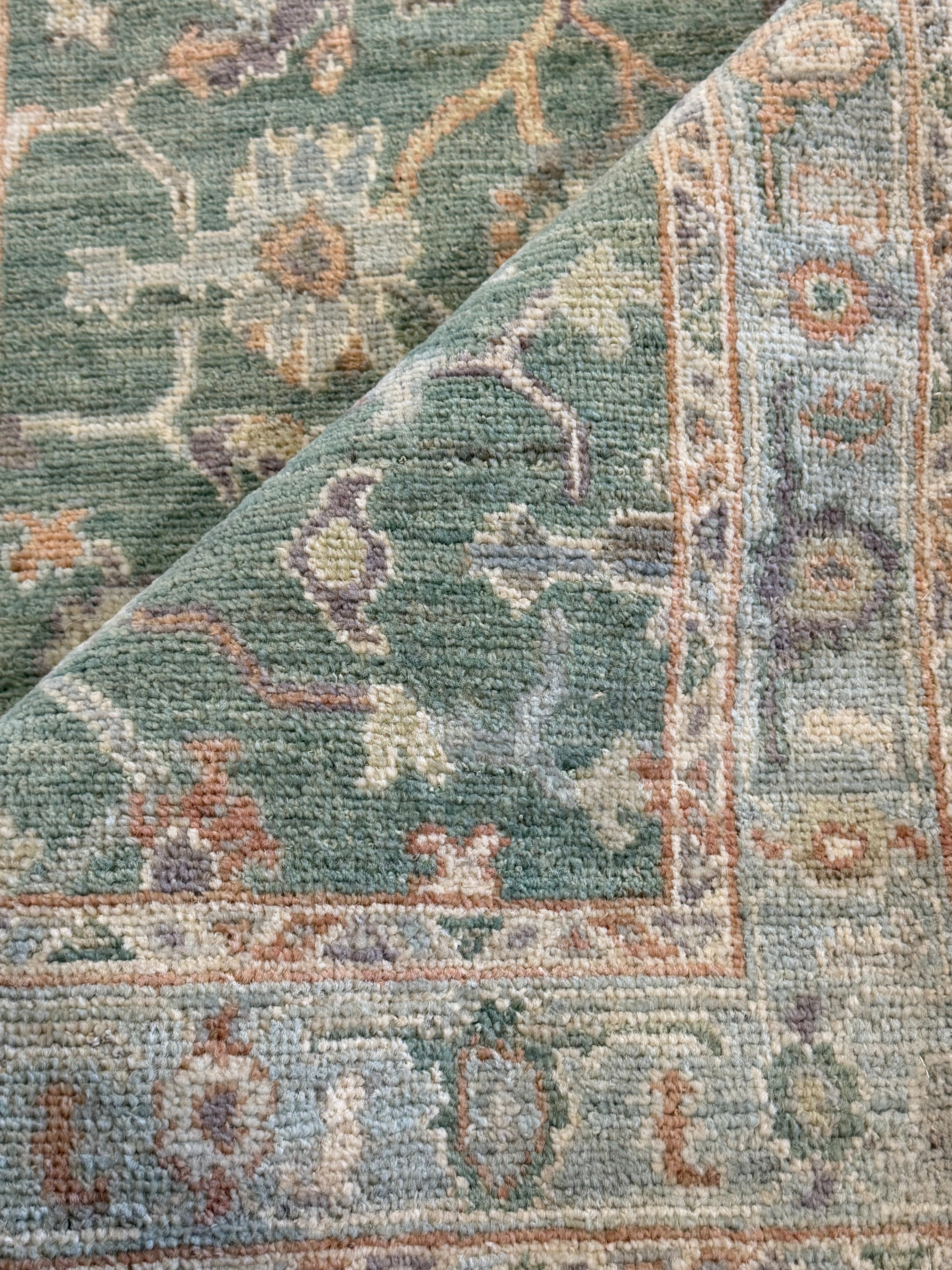 Megan Walerius 2.9x5 Green Afghani Whitewashed Oushak