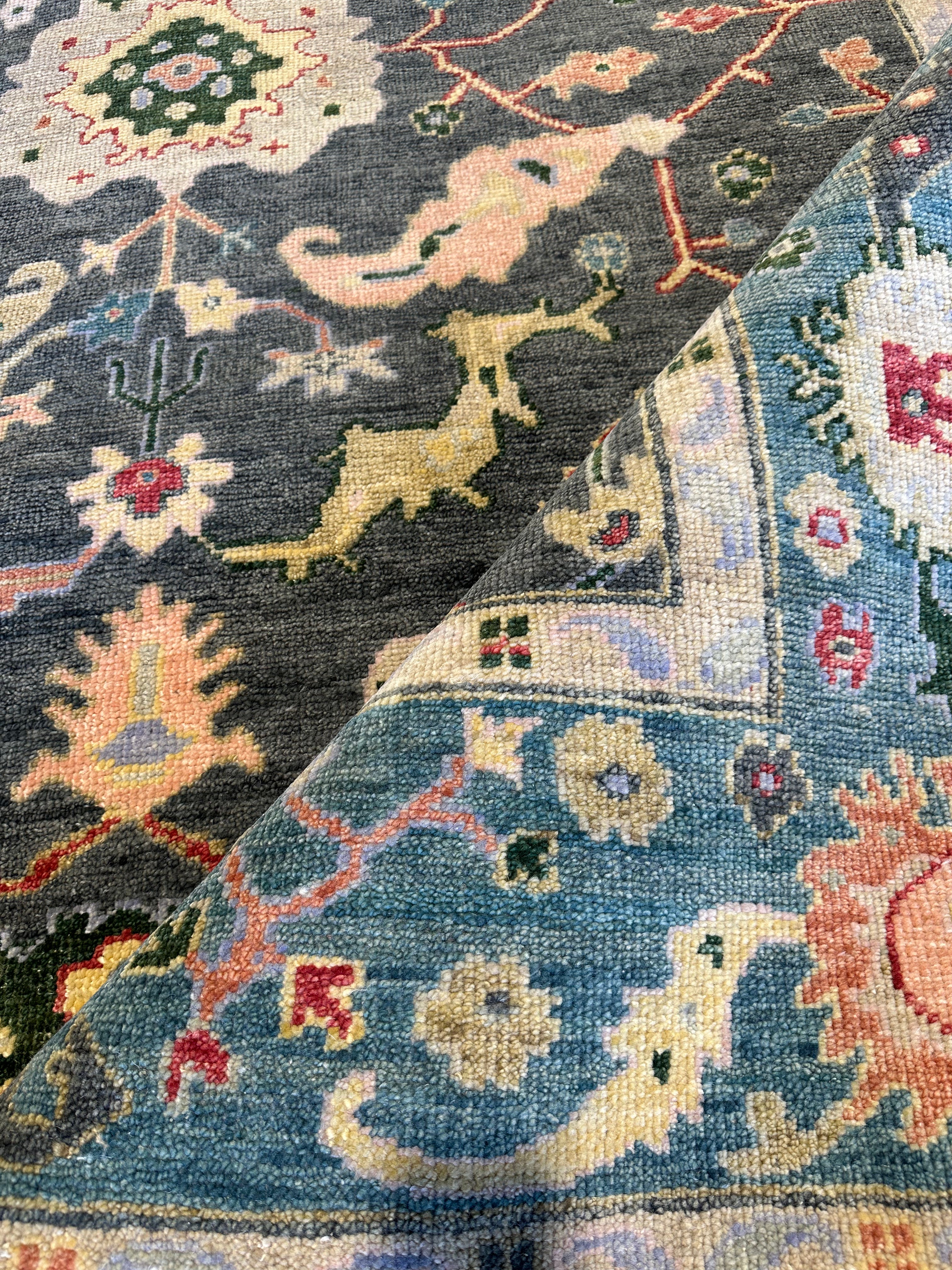 Keana 8x10.3 Dark Grey Hand-Knotted Oushak Rug