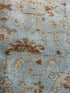 Nicollette Sheridan 9x11.9 Blue & Tan Hand-Knotted Oushak