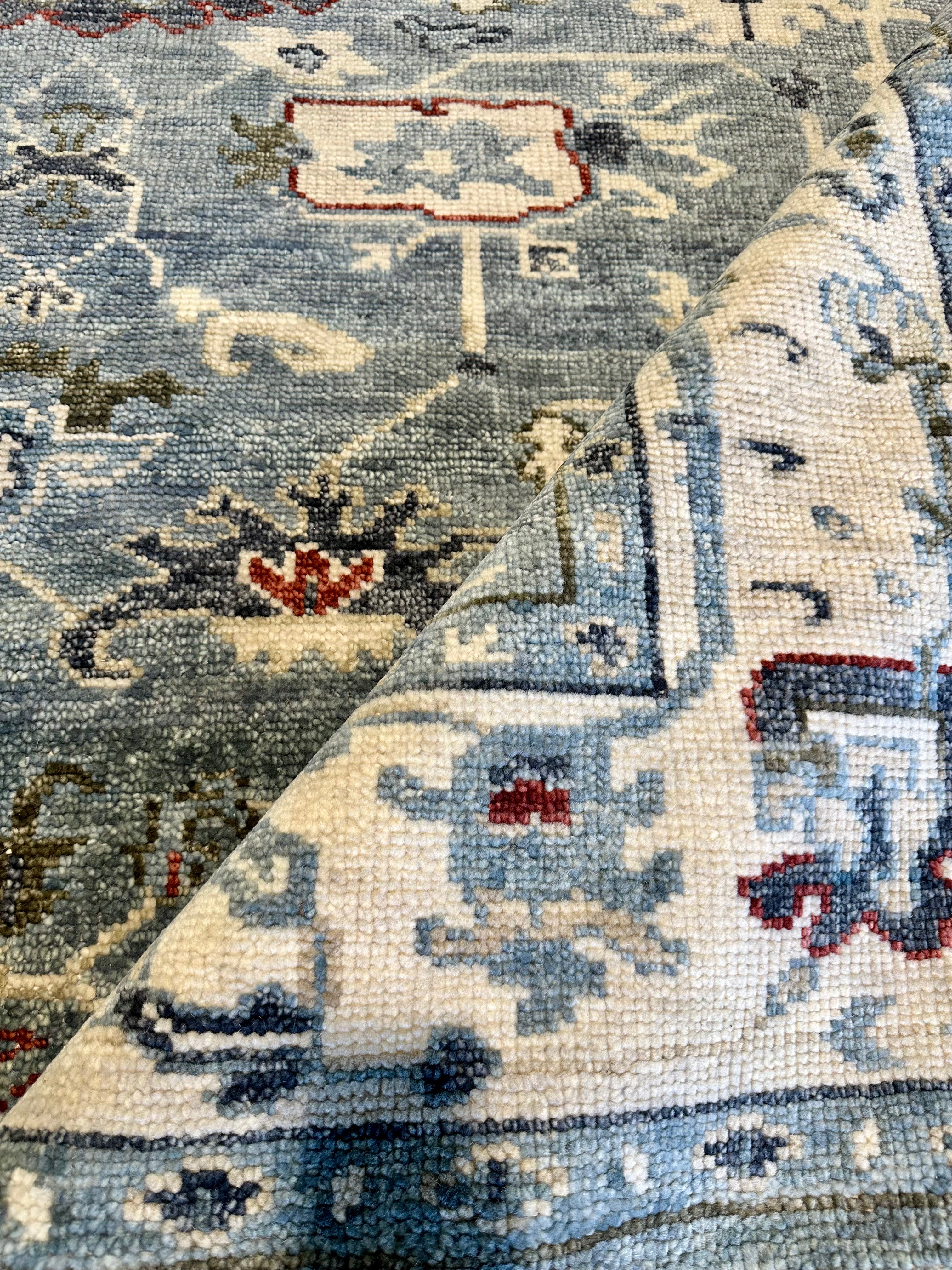 Isabelle Allen 8.3x10 Grey Hand-Knotted Oushak