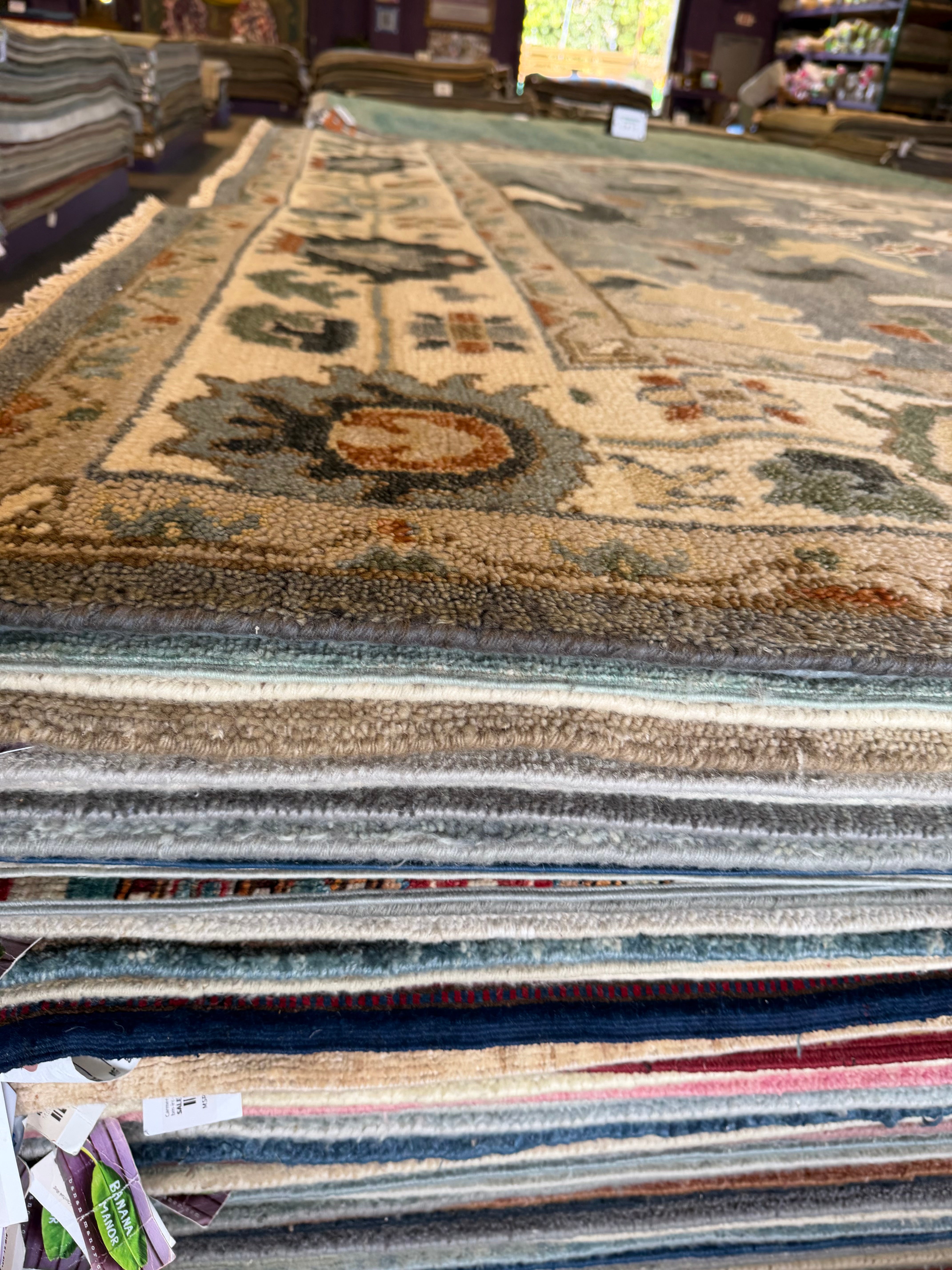 Svetlana Antonova 9x12 Hand-Knotted Oushak Rug Grey and Ivory