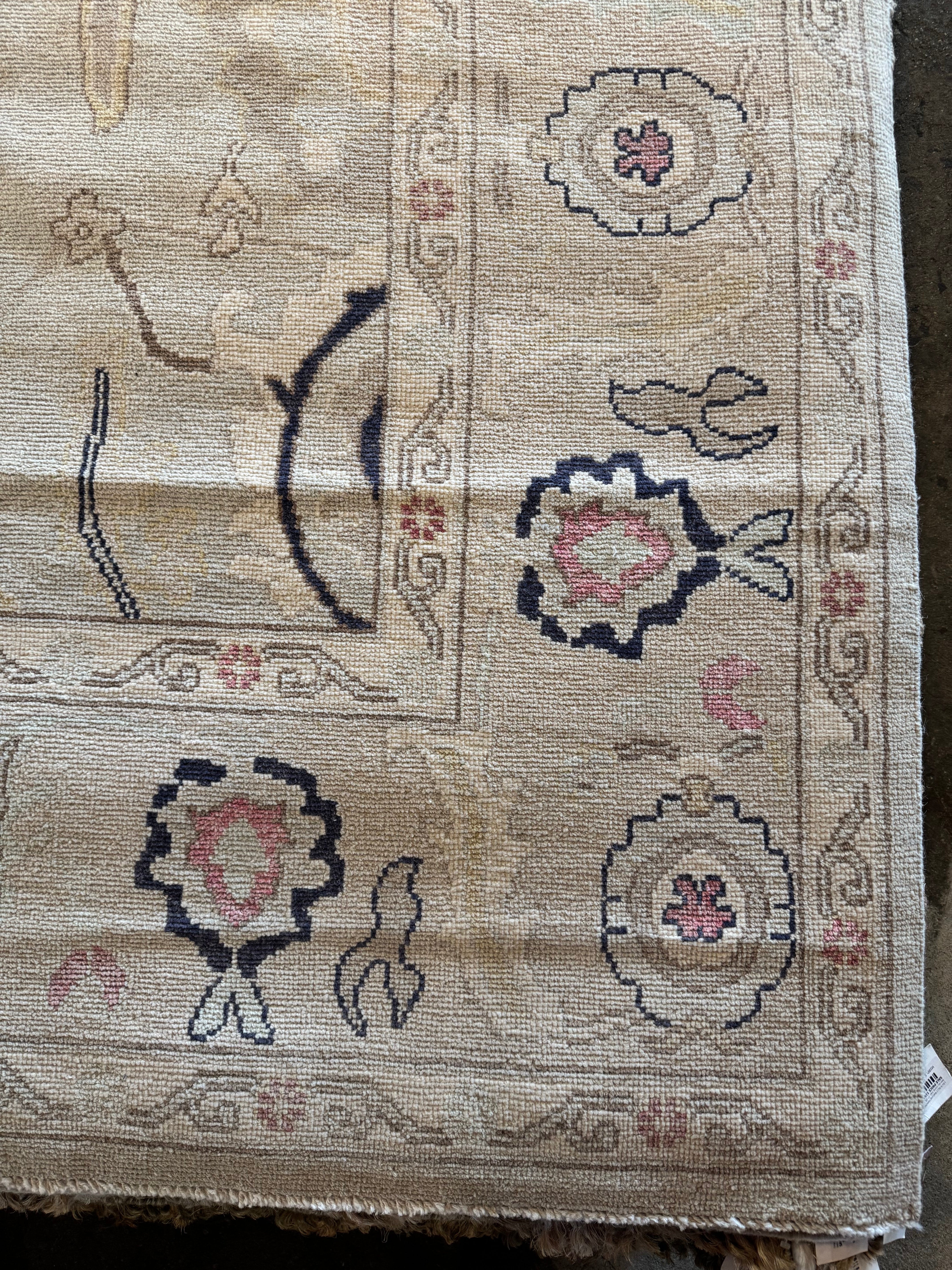 Dr. Veena Mistry 9.2x11.8 Tan Whitewashed Afghani Oushak