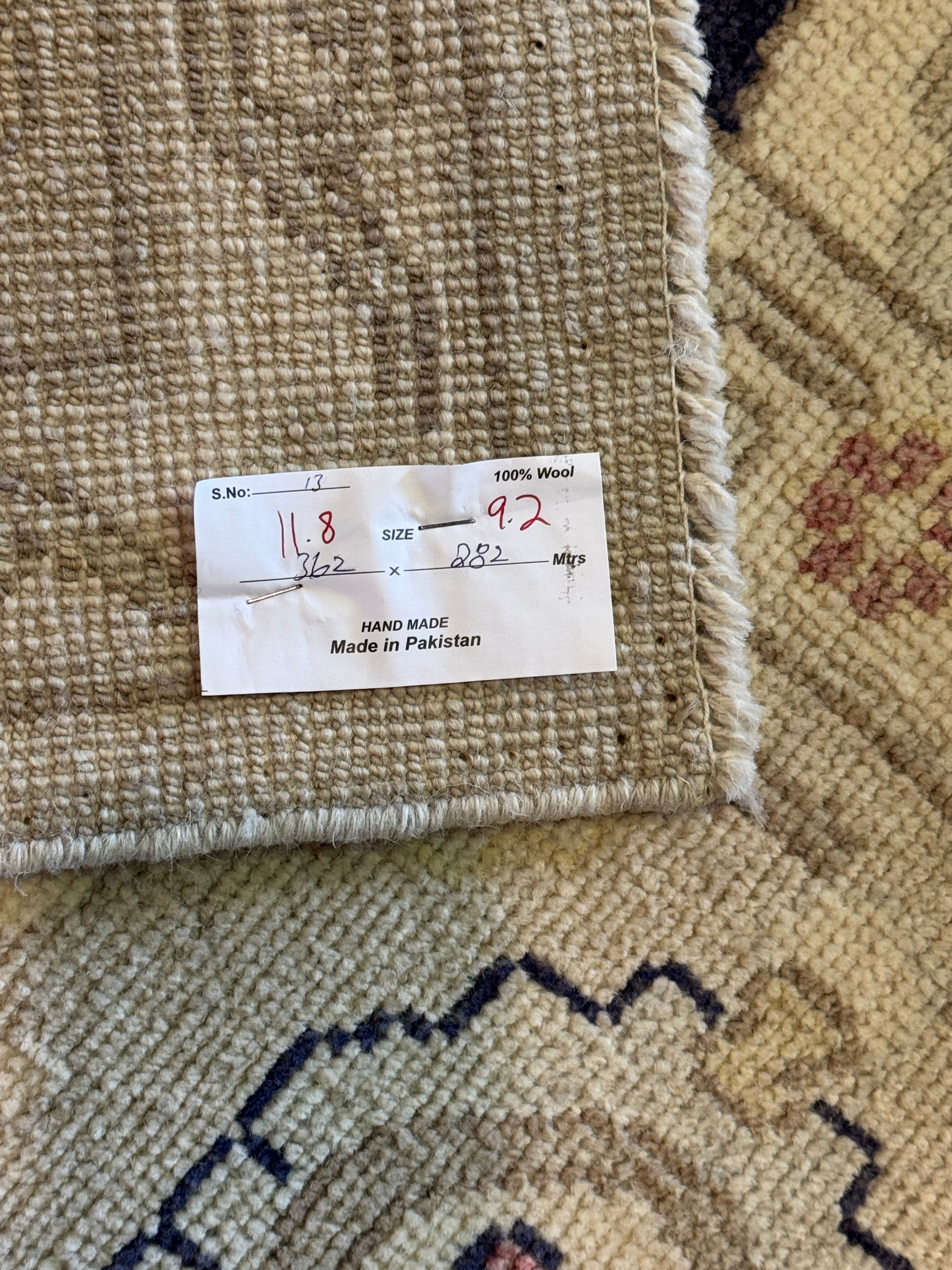 Dr. Veena Mistry 9.2x11.8 Tan Whitewashed Afghani Oushak