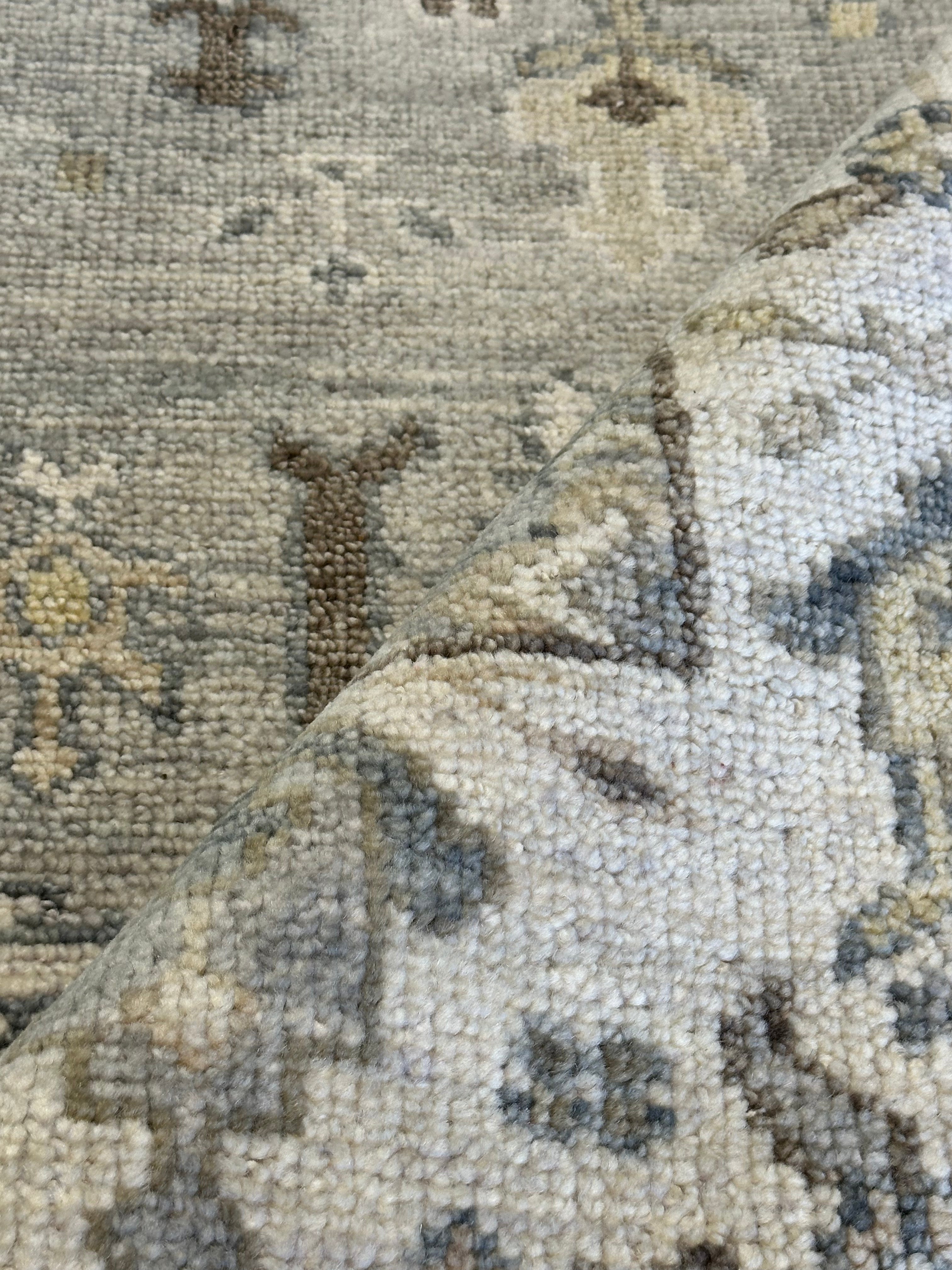 Molly Golightly 8x9.9 Beige and Tan Hand-Knotted Oushak Rug