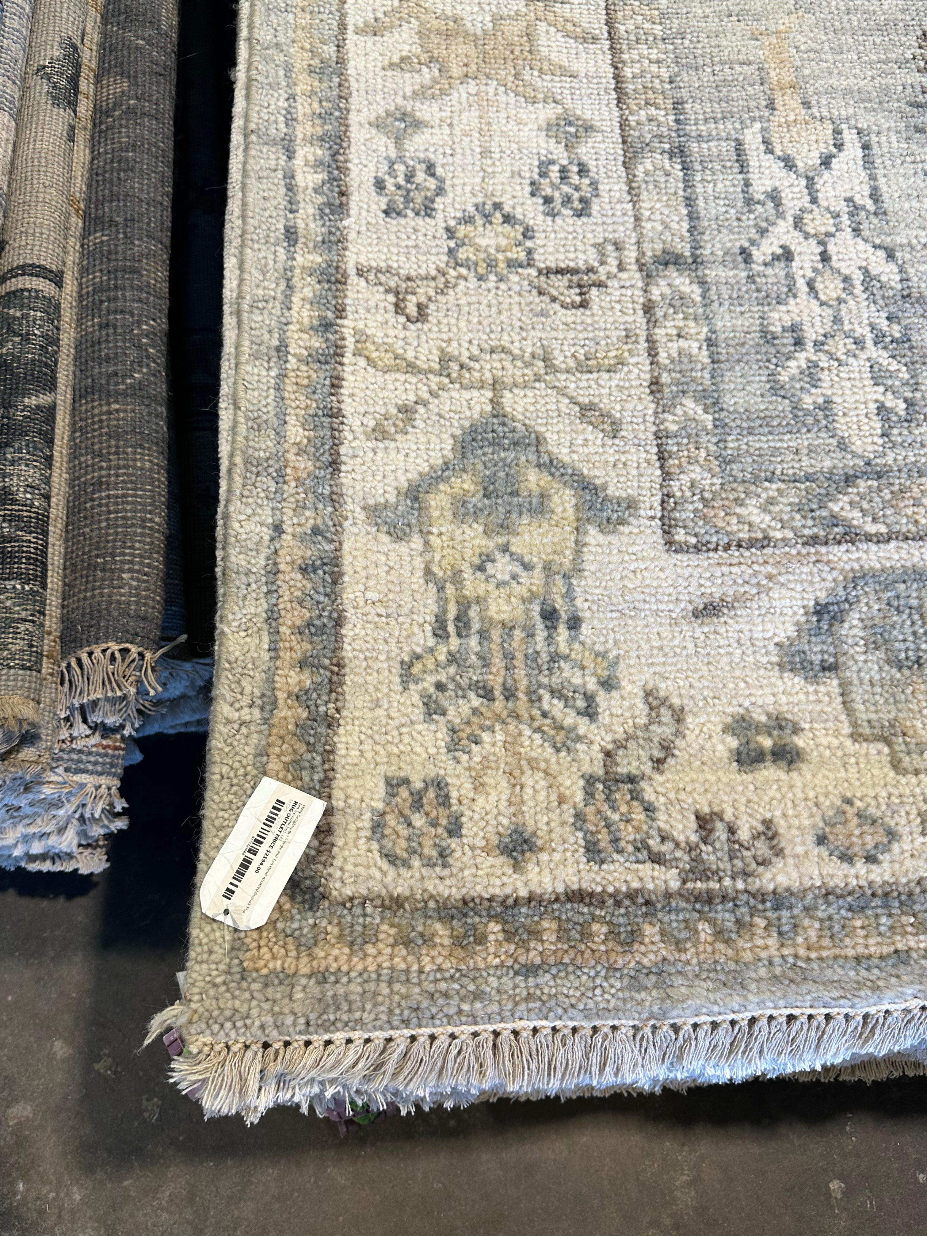 Molly Golightly 8x9.9 Beige and Tan Hand-Knotted Oushak Rug