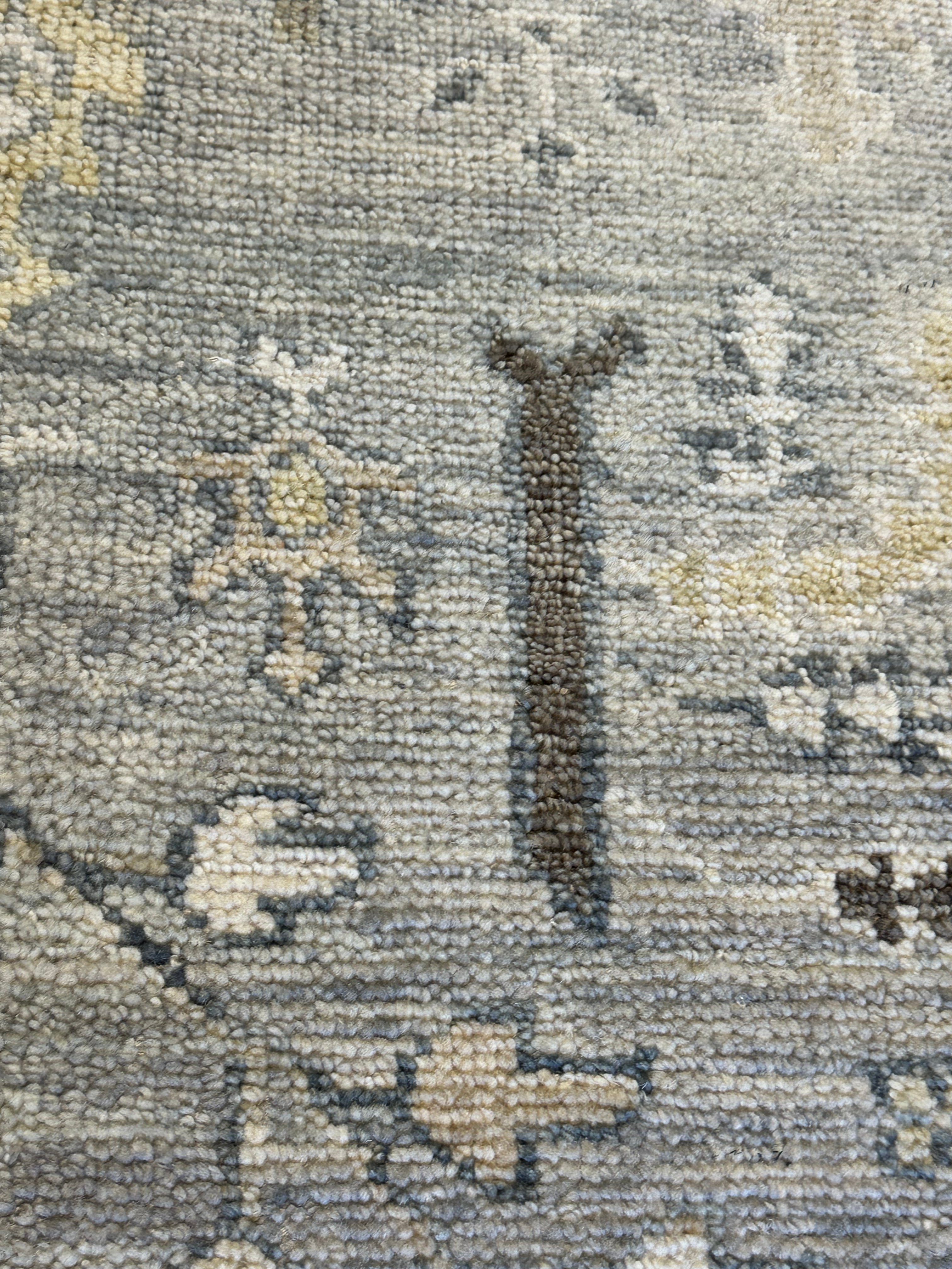 Molly Golightly 8x9.9 Beige and Tan Hand-Knotted Oushak Rug