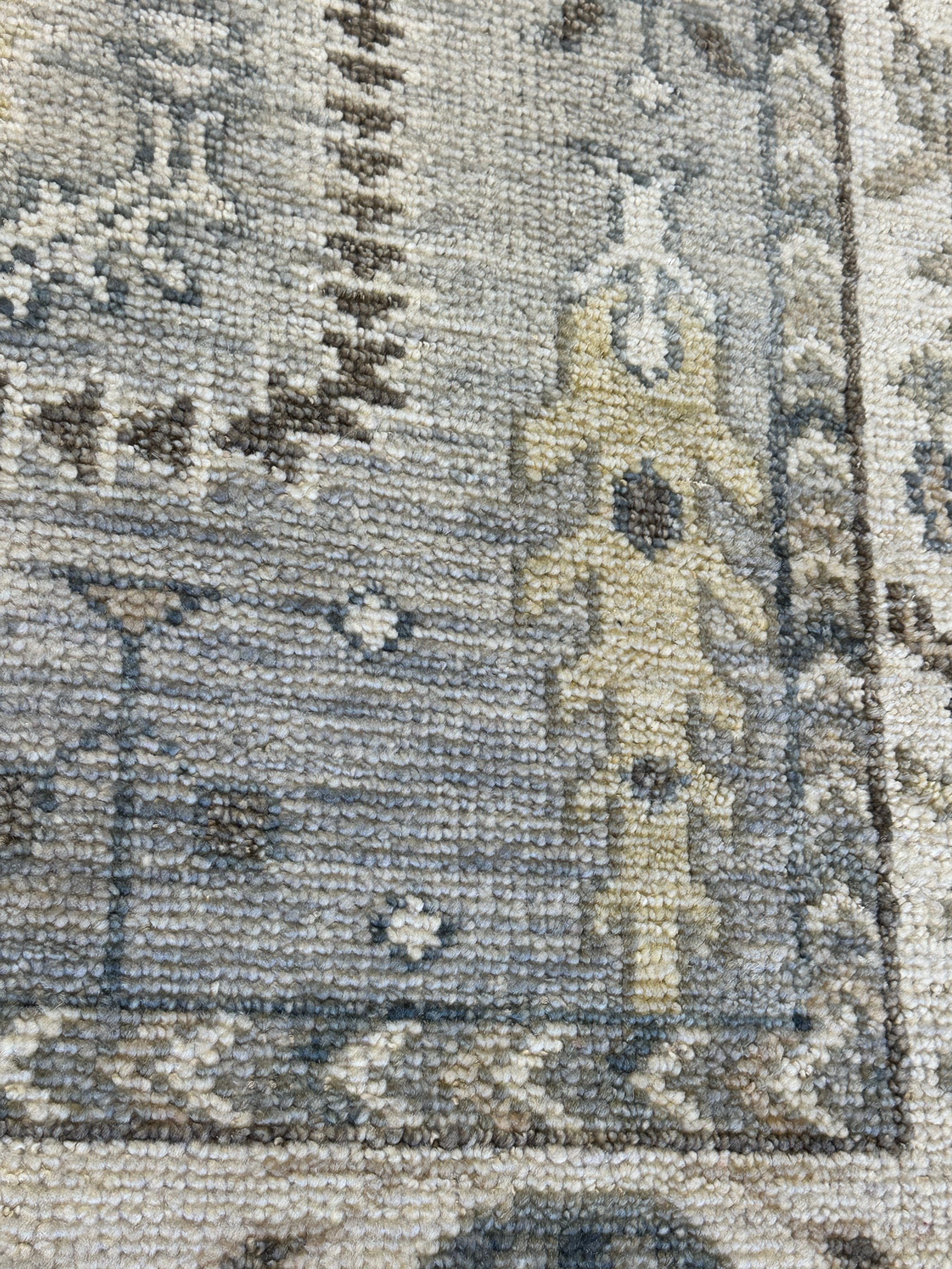 Molly Golightly 8x9.9 Beige and Tan Hand-Knotted Oushak Rug