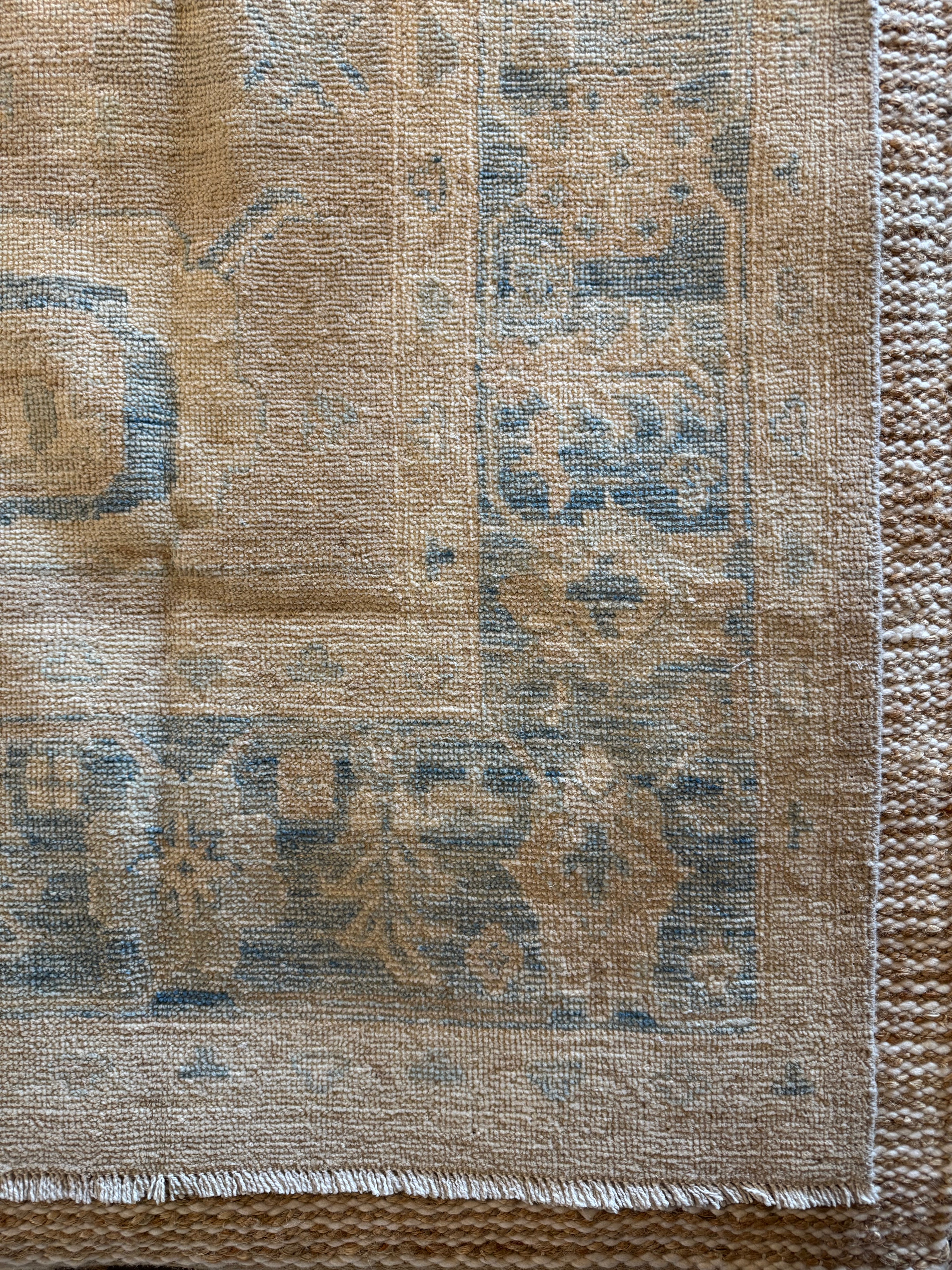 Phoebe Cousteau 7.7x9.9 Grey Whitewashed Afghani Oushak