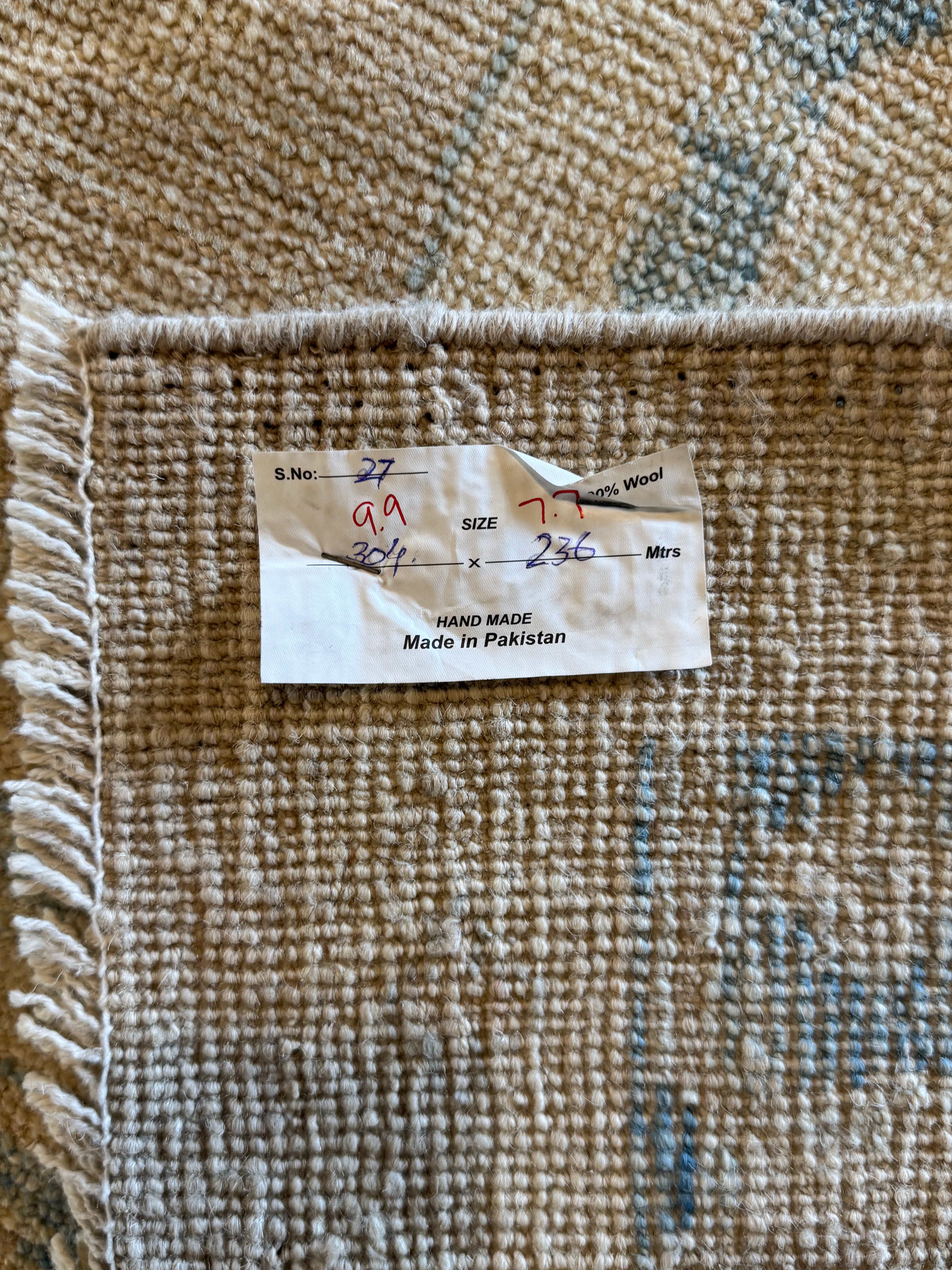 Phoebe Cousteau 7.7x9.9 Grey Whitewashed Afghani Oushak