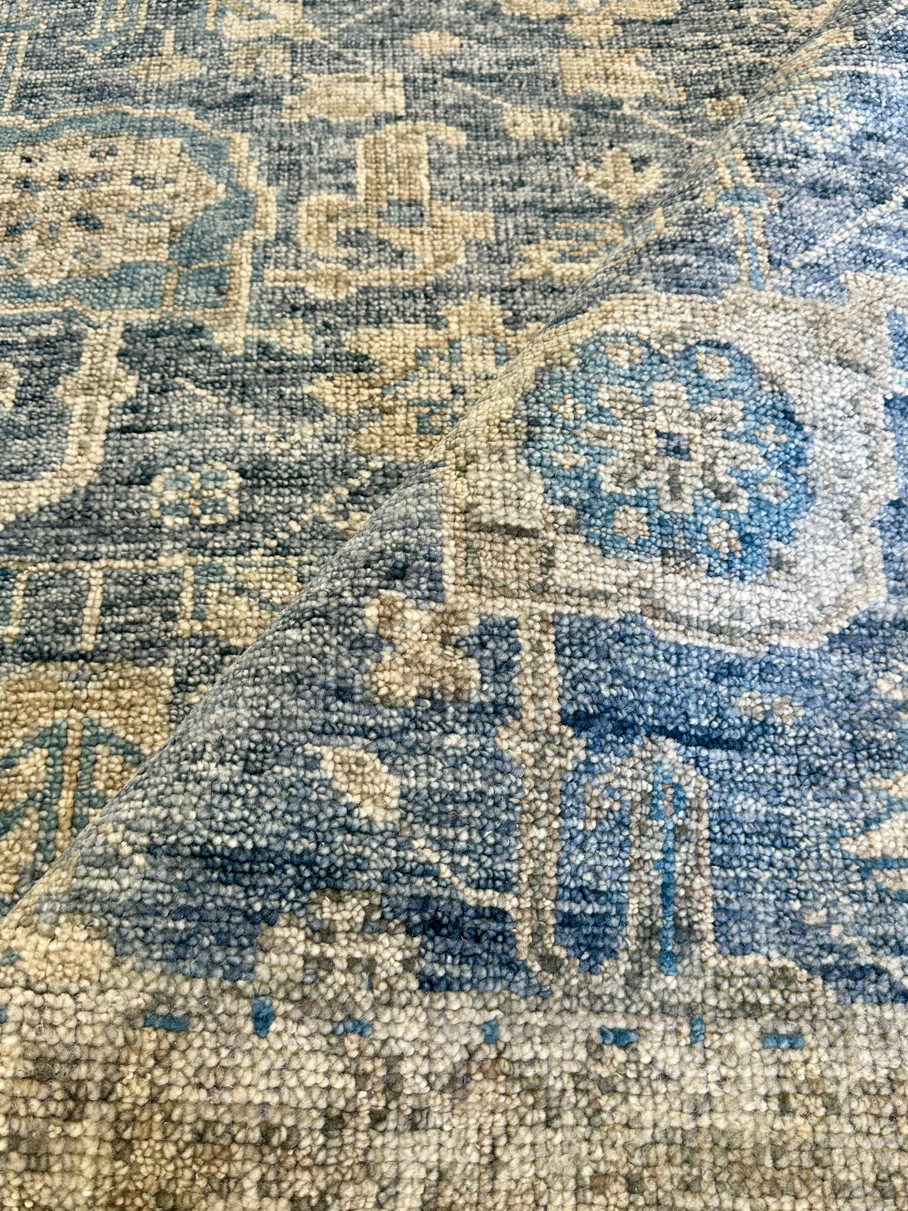 Marilyn 8x10 Blue Hand-Knotted Oushak Rug