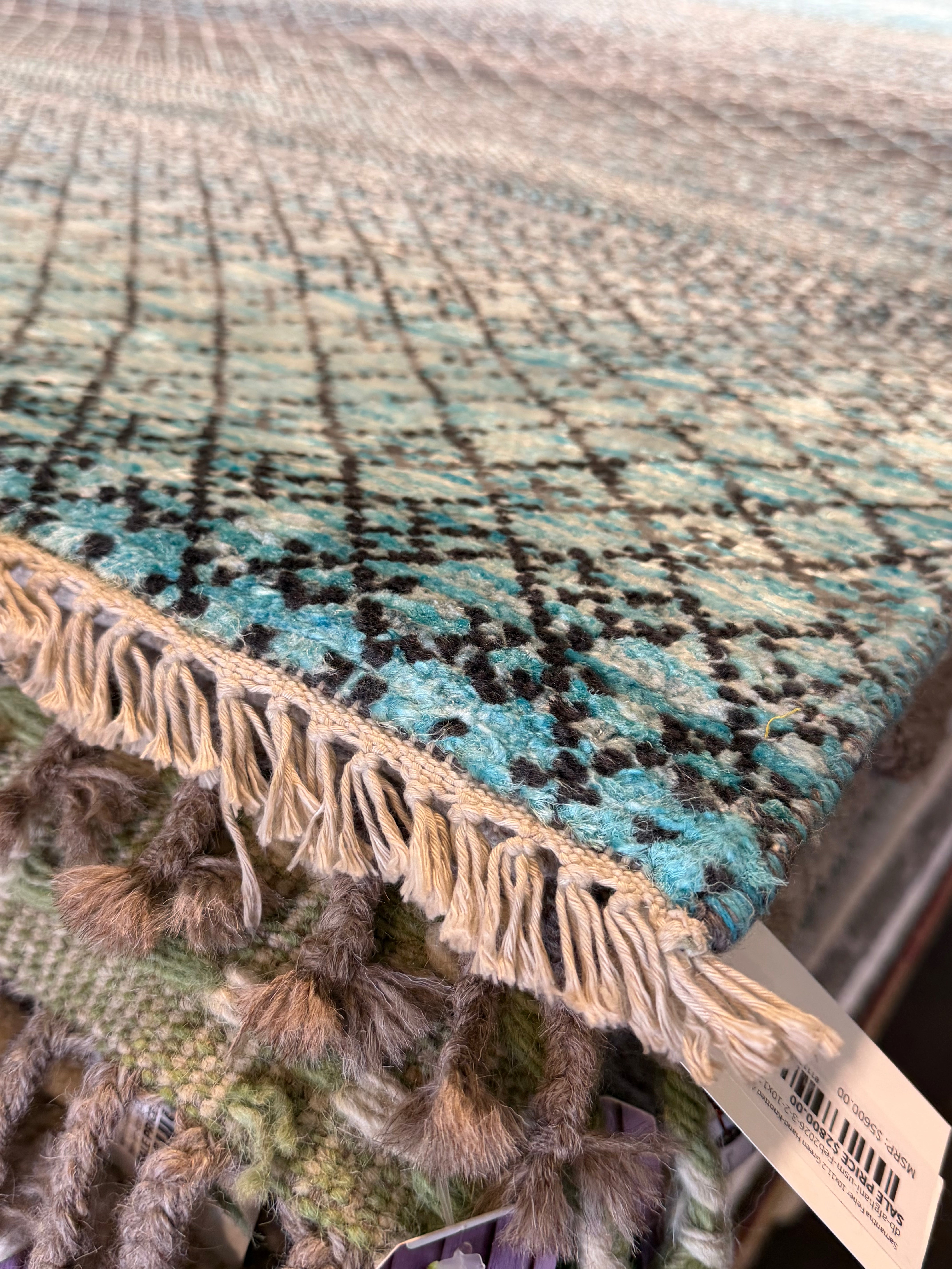 Philip Granger 8x10 Blue Hand-Knotted Grass Style Rug