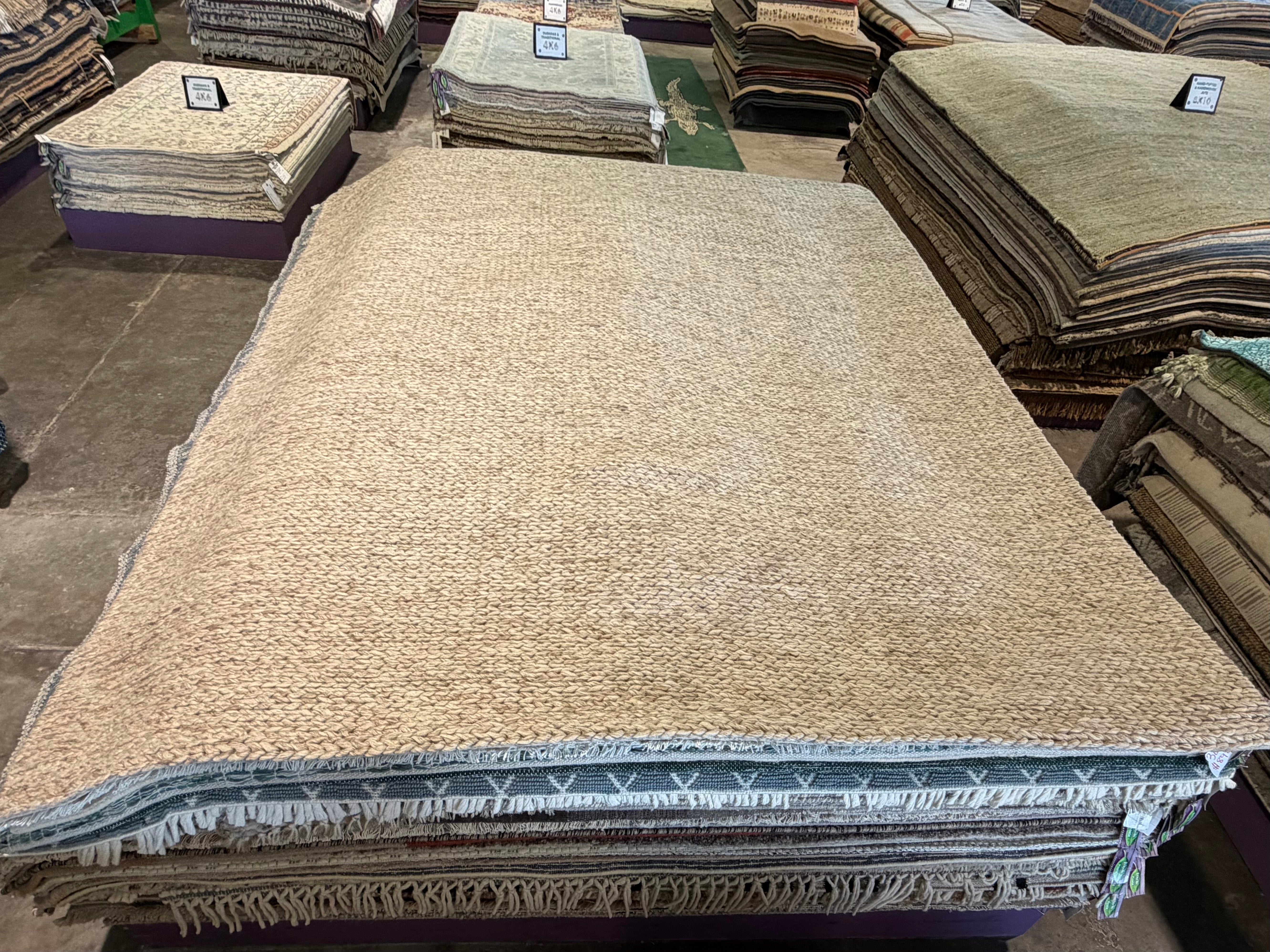 Ethan Kang 8x10 Grey Handwoven Modern Rug