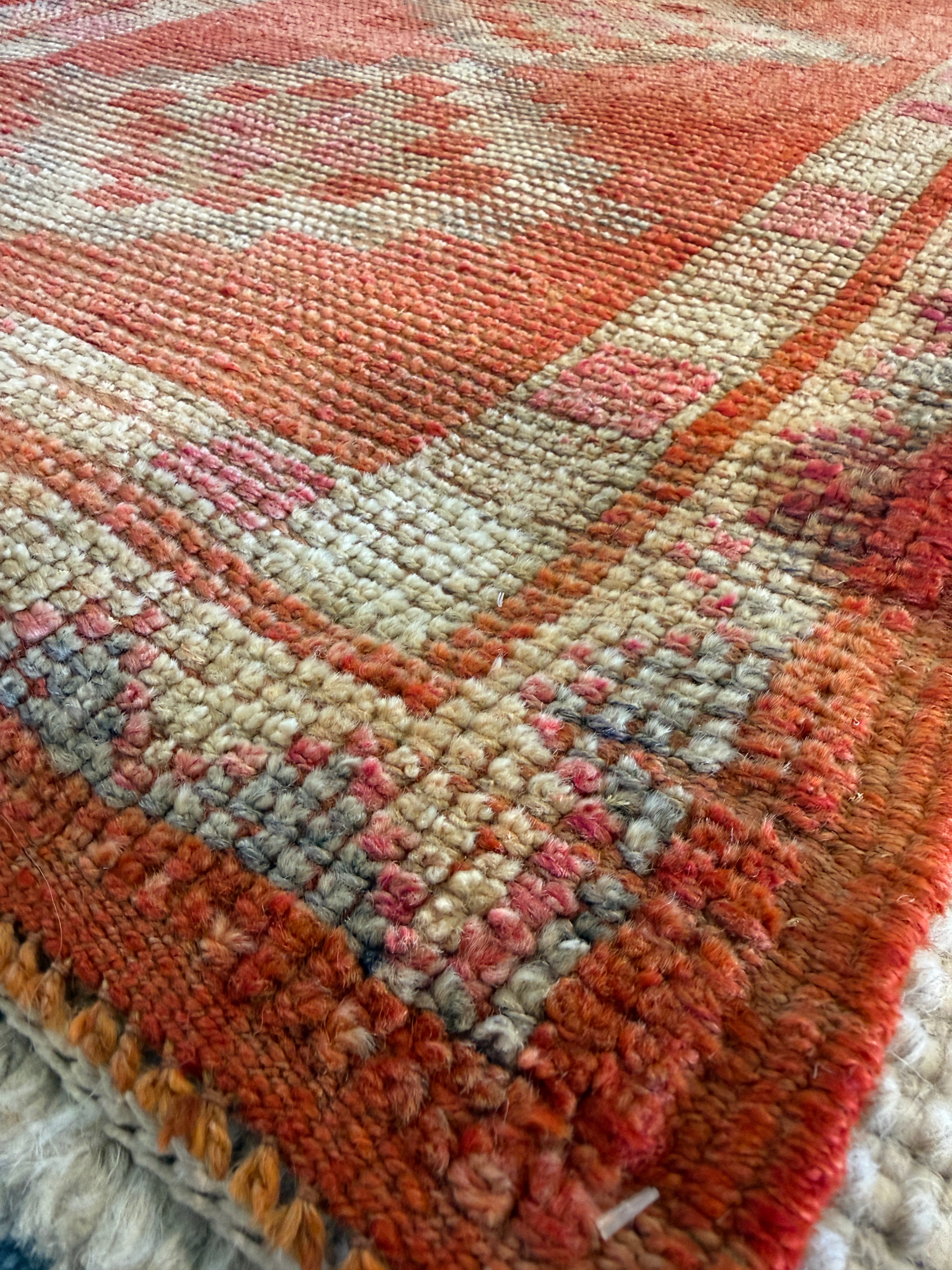 Linda Lane 3x10.10 Red Hand-Knotted Vintage Turkish Oushak Runner