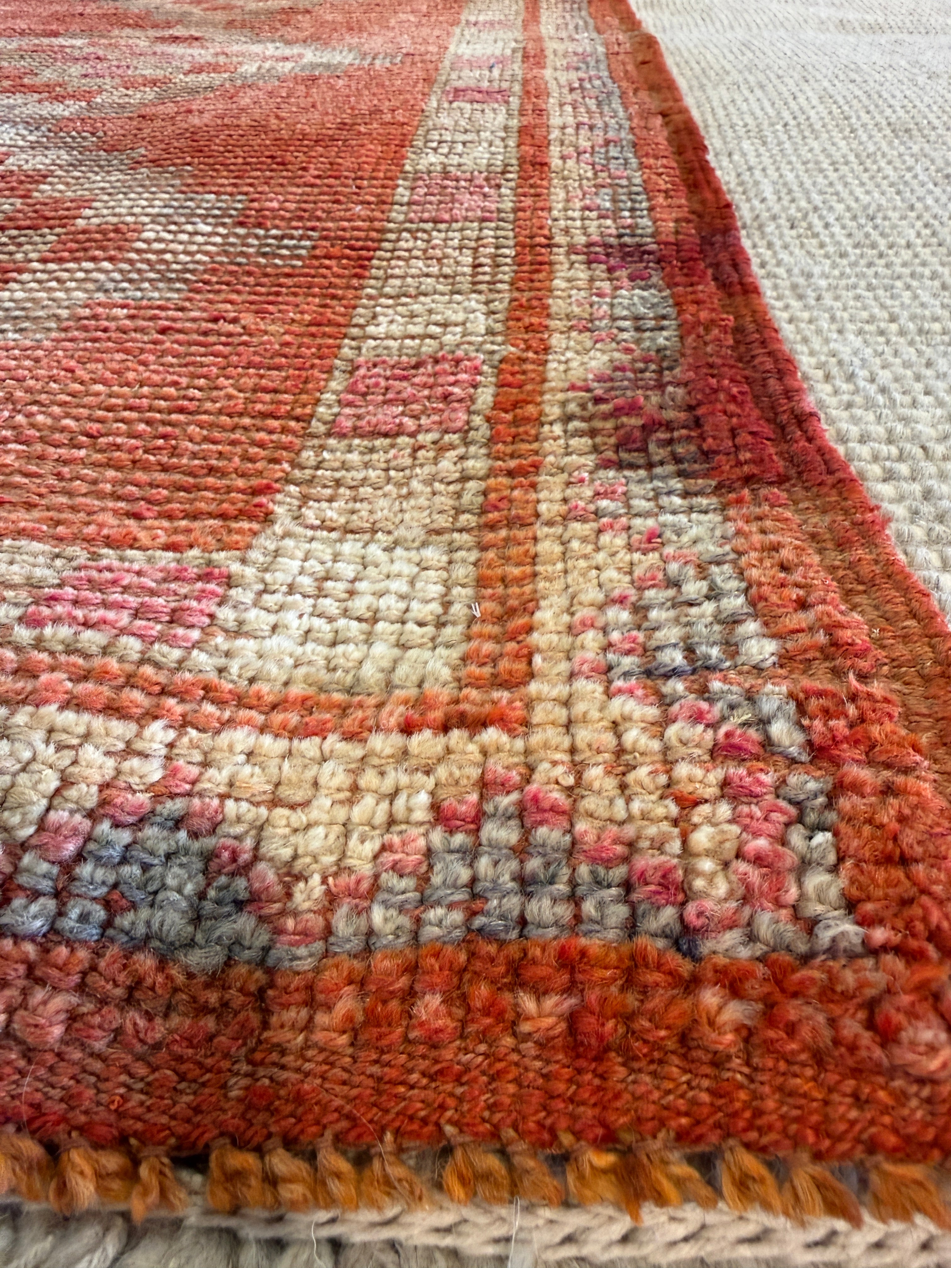Linda Lane 3x10.10 Red Hand-Knotted Vintage Turkish Oushak Runner