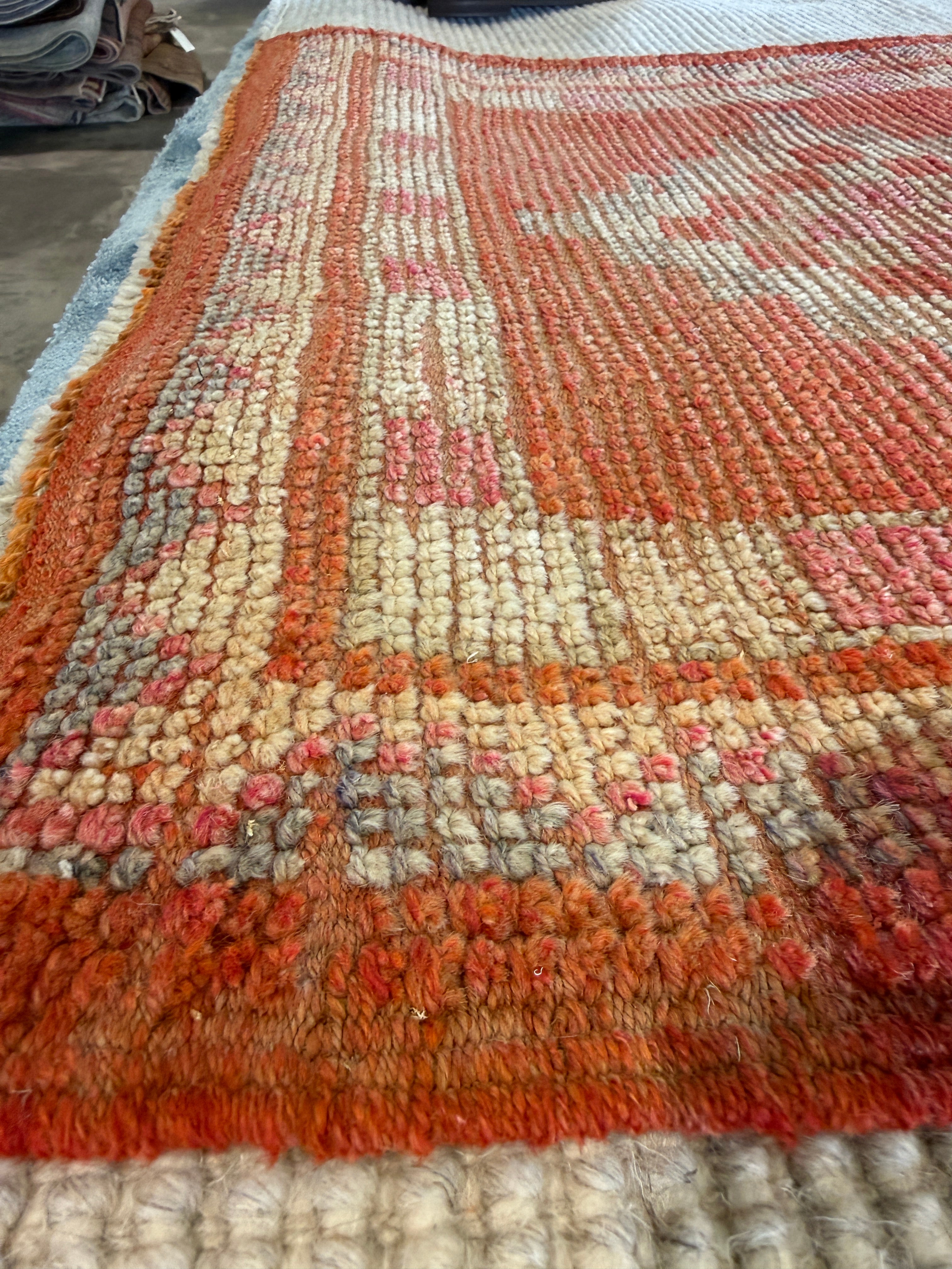 Linda Lane 3x10.10 Red Hand-Knotted Vintage Turkish Oushak Runner