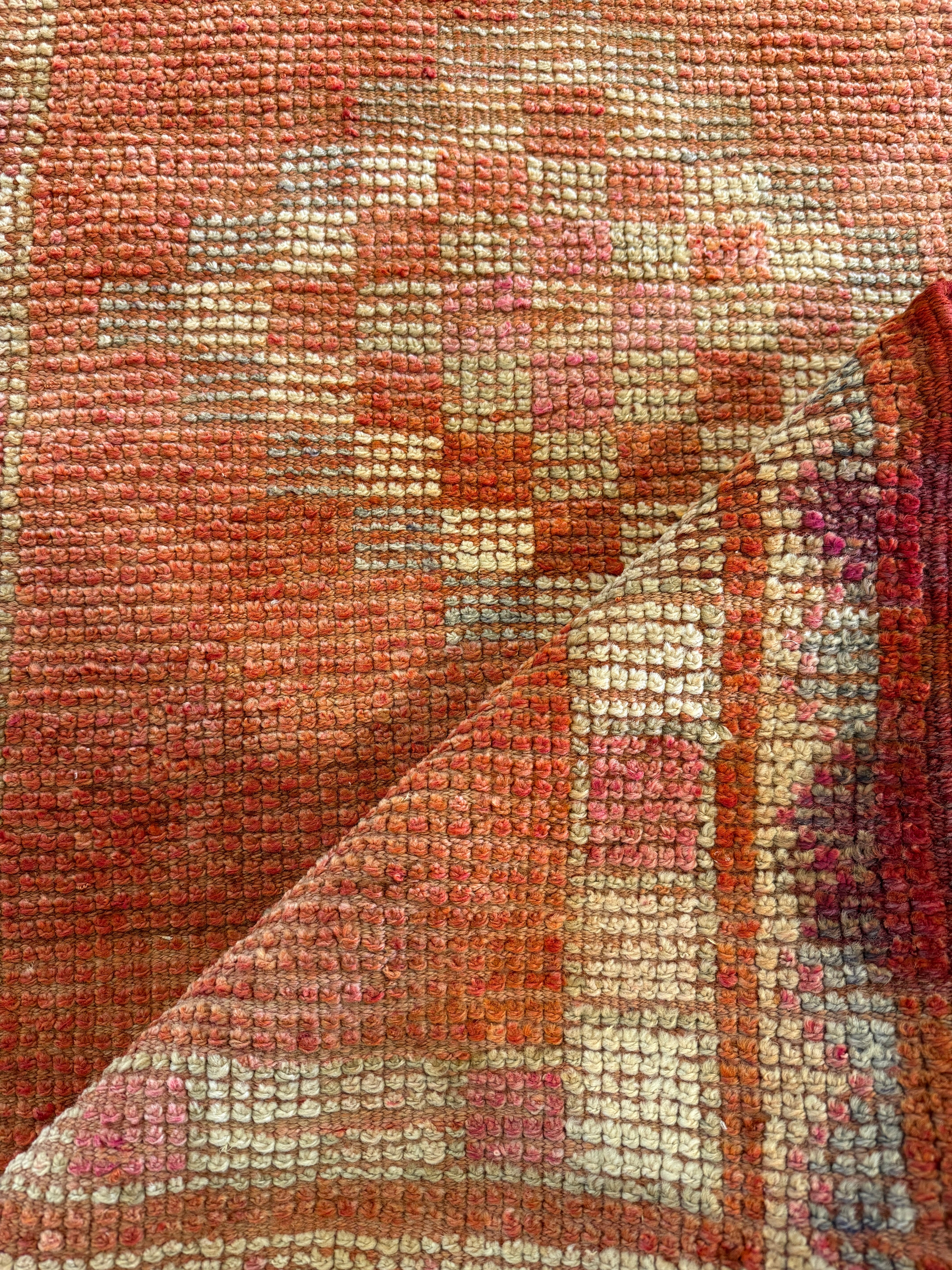 Linda Lane 3x10.10 Red Hand-Knotted Vintage Turkish Oushak Runner