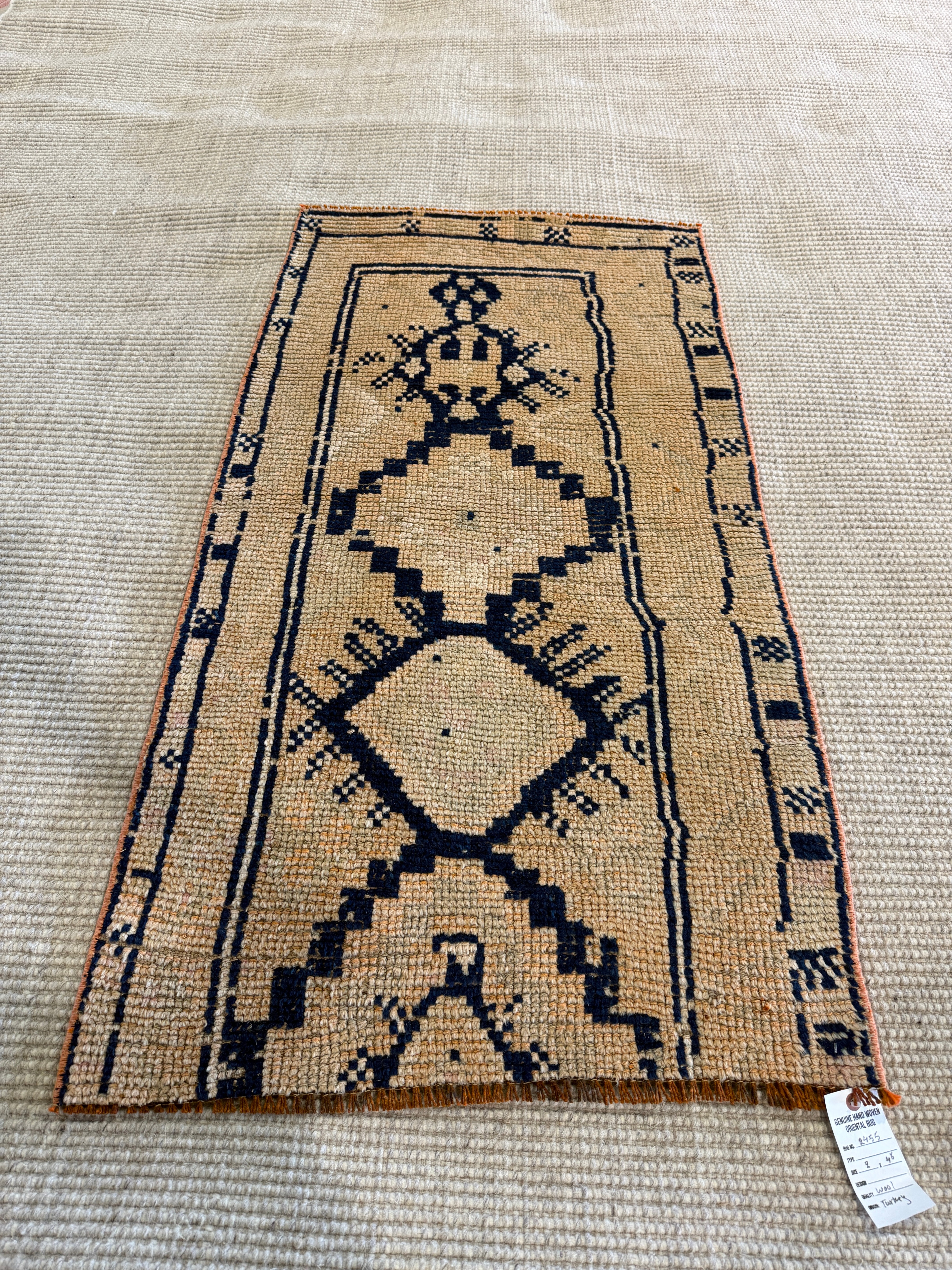 Dana Mane 2x4.6 Light Orange Hand-Knotted Vintage Turkish Oushak