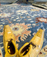 Garnet 8x10 Blue and Gold Hand-Knotted Oushak Rug