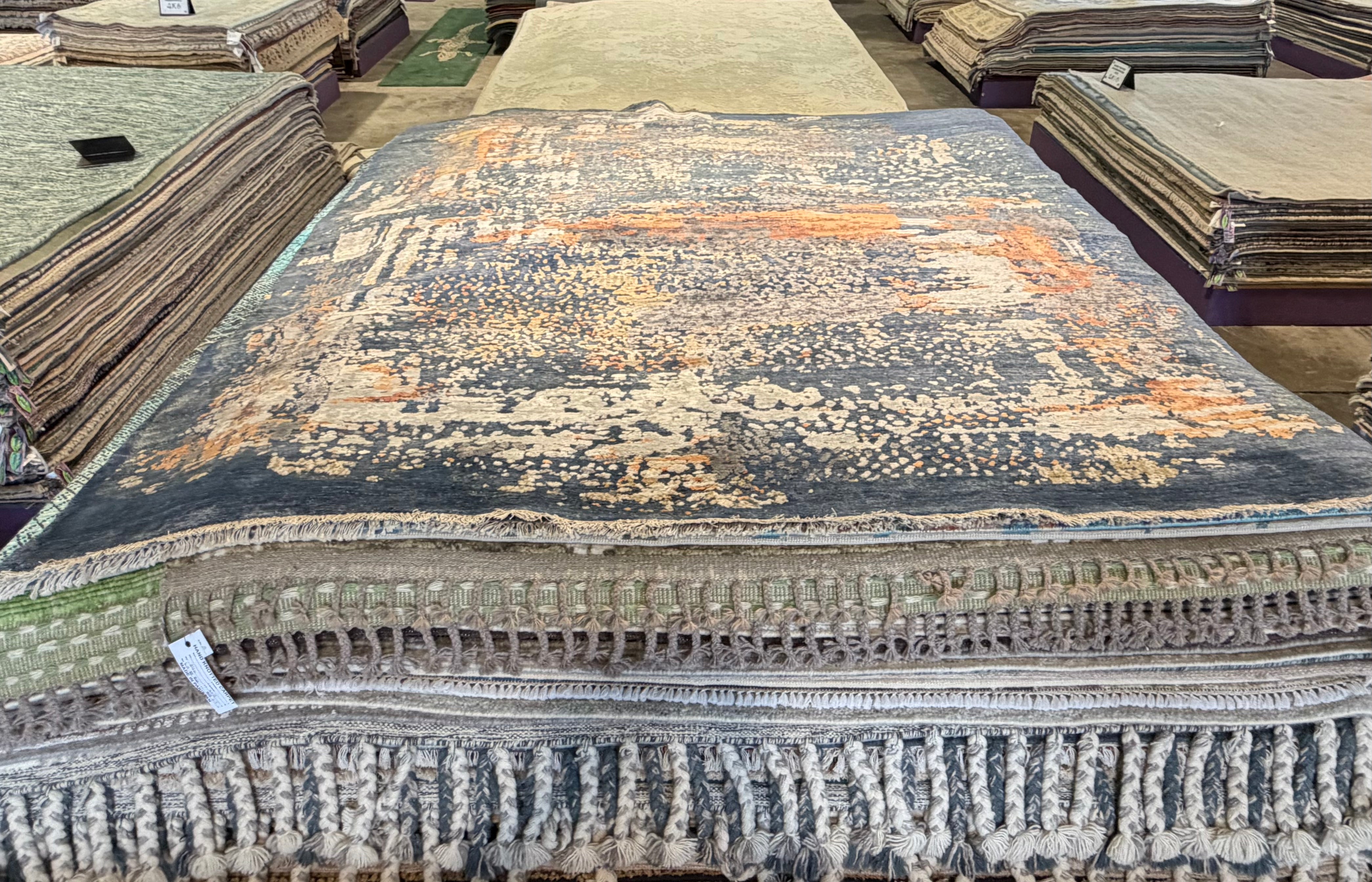 Ashton McBride 7.9x9.9 Blue Hand-Knotted Modern Rug