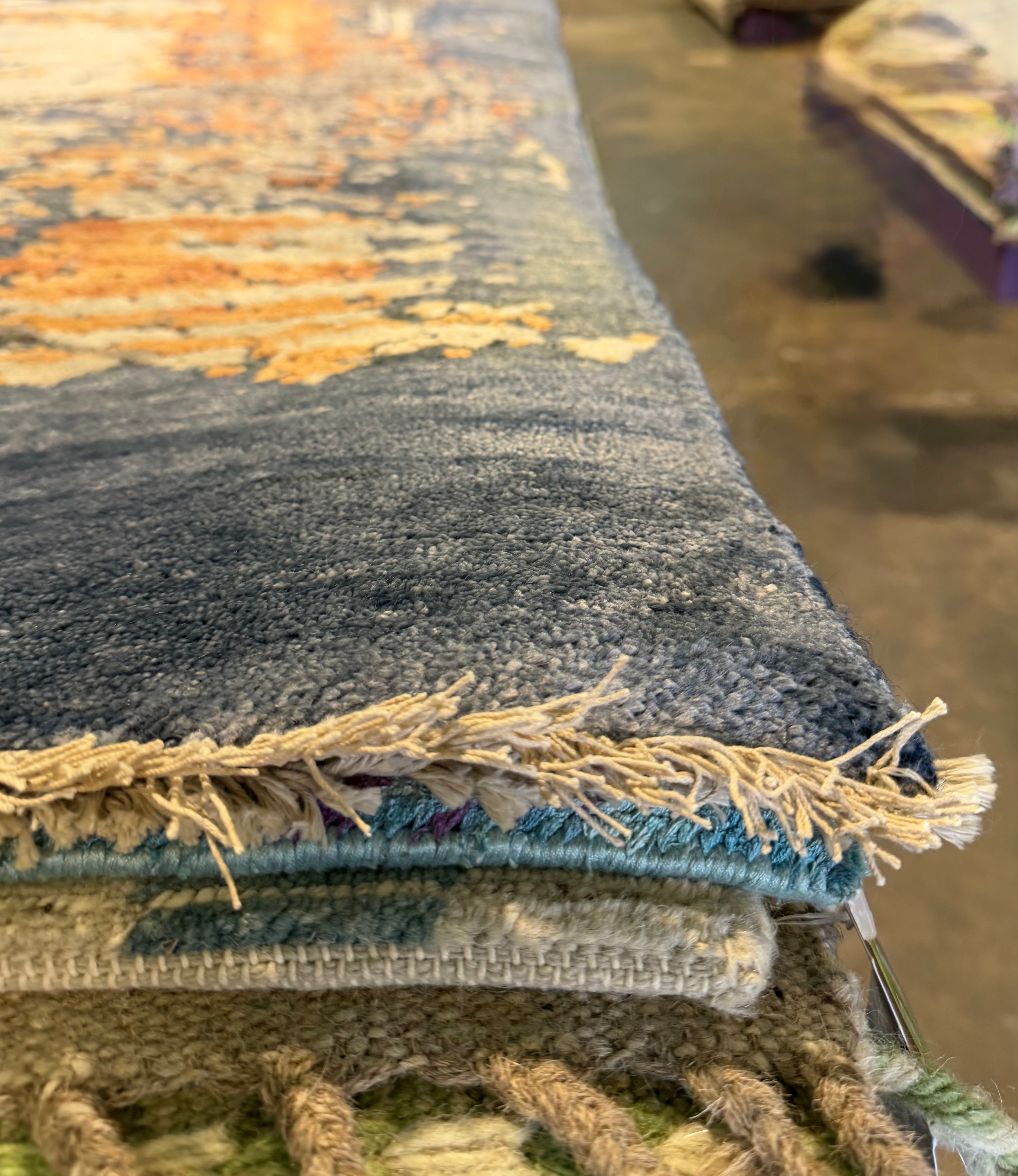 Ashton McBride 7.9x9.9 Blue Hand-Knotted Modern Rug