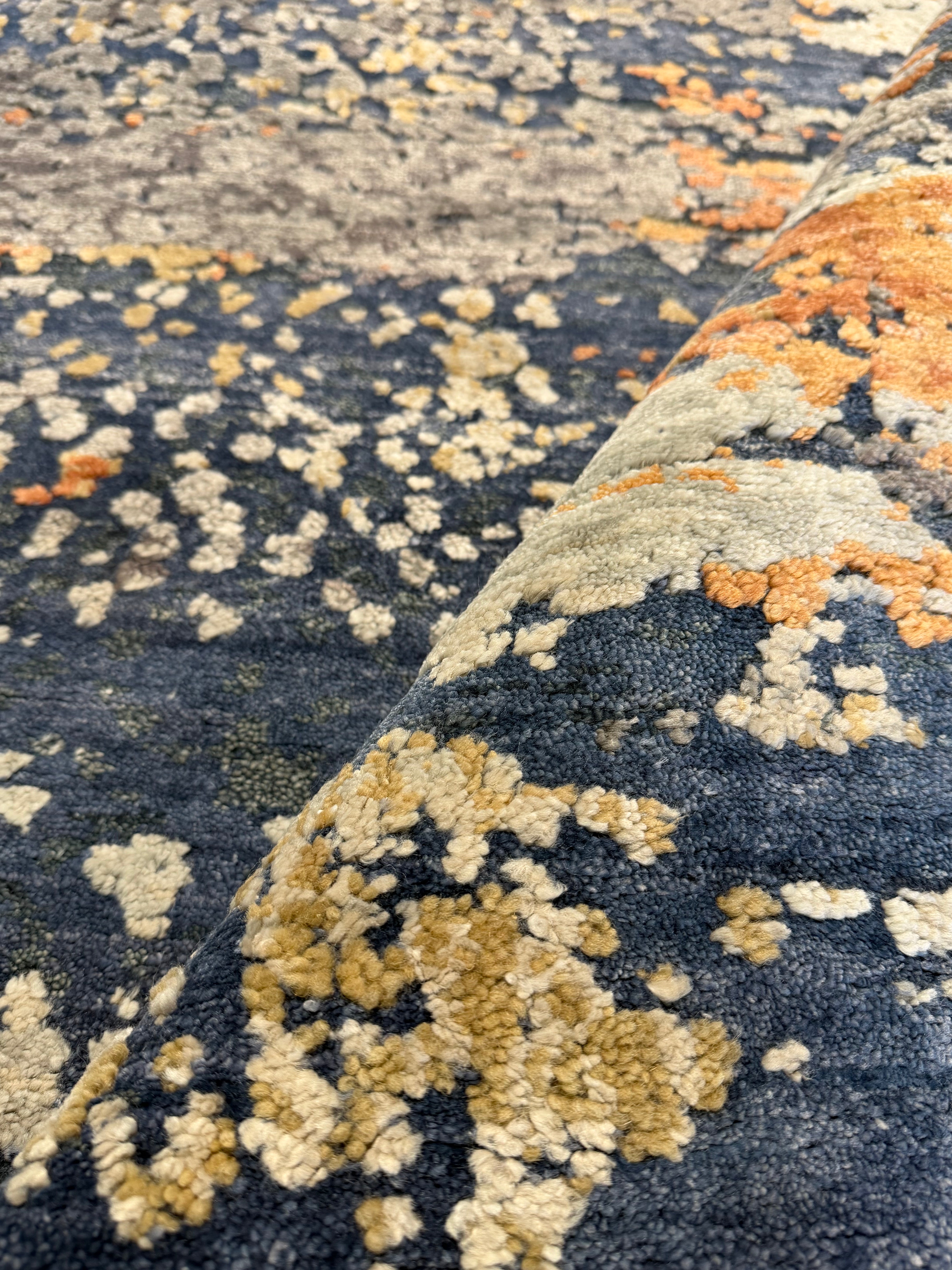 Ashton McBride 7.9x9.9 Blue Hand-Knotted Modern Rug