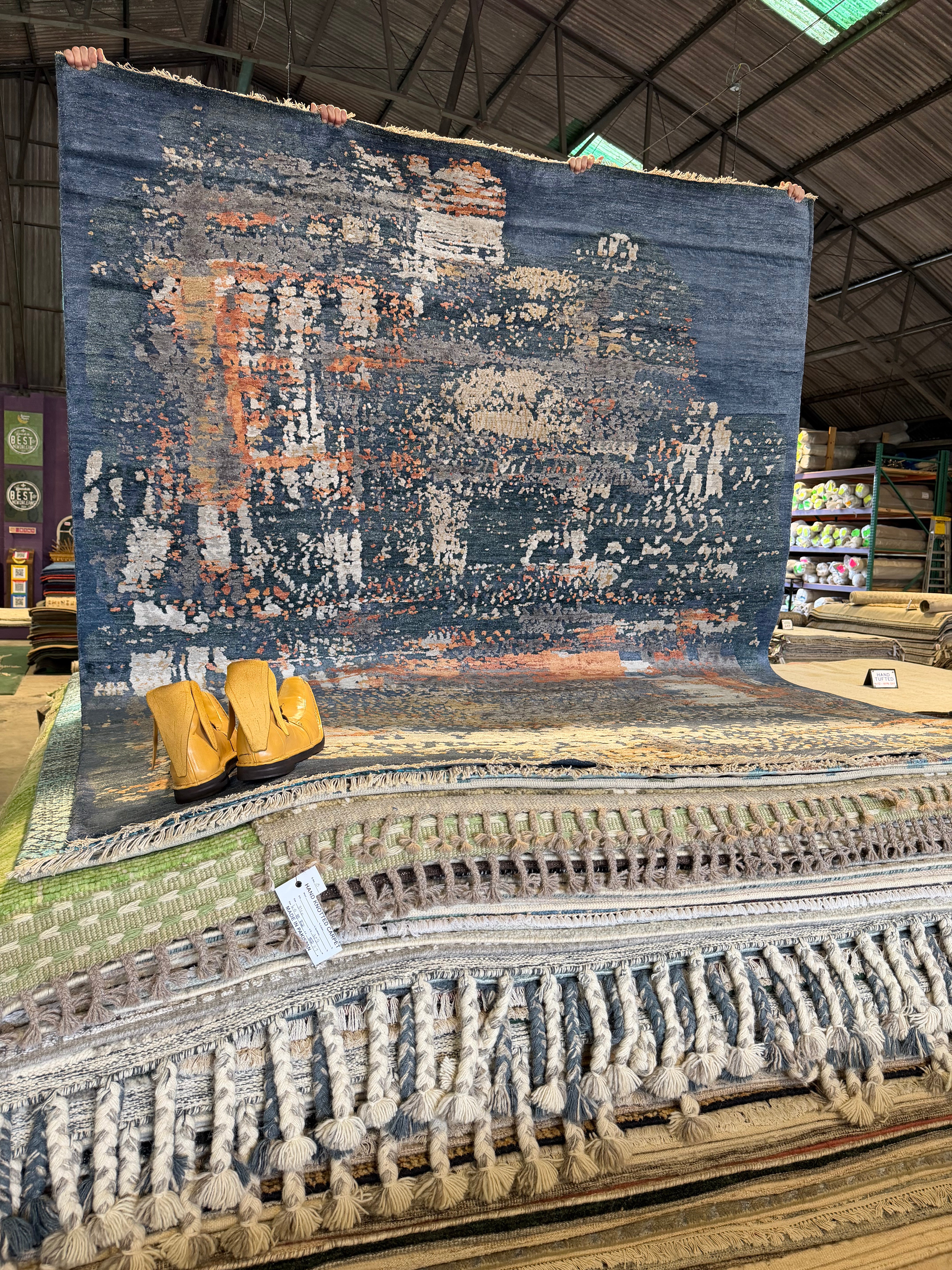 Ashton McBride 7.9x9.9 Blue Hand-Knotted Modern Rug