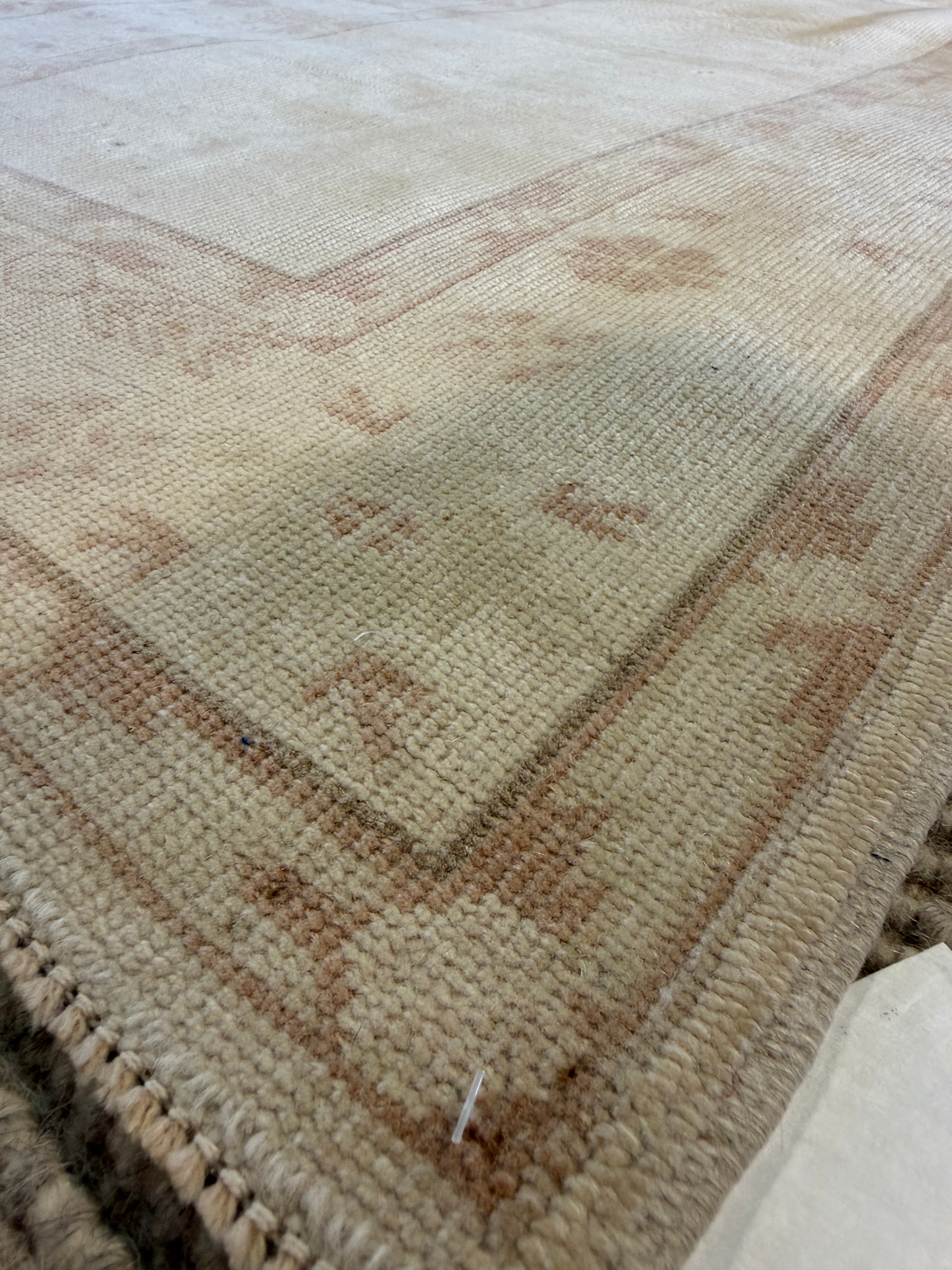 Kayla Lee 2.10x4.8 Cream Hand-Knotted Vintage Turkish Oushak