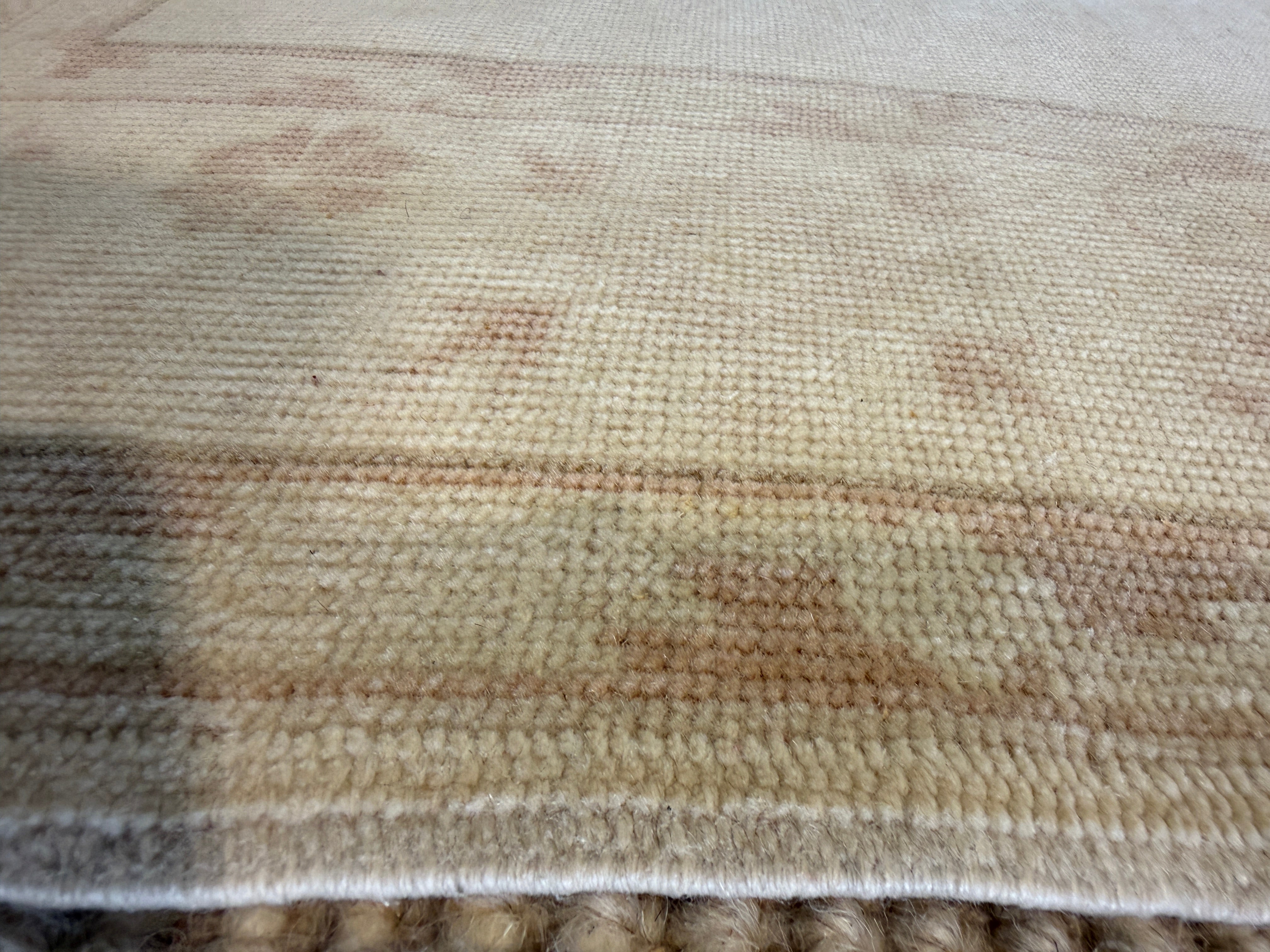 Kayla Lee 2.10x4.8 Cream Hand-Knotted Vintage Turkish Oushak